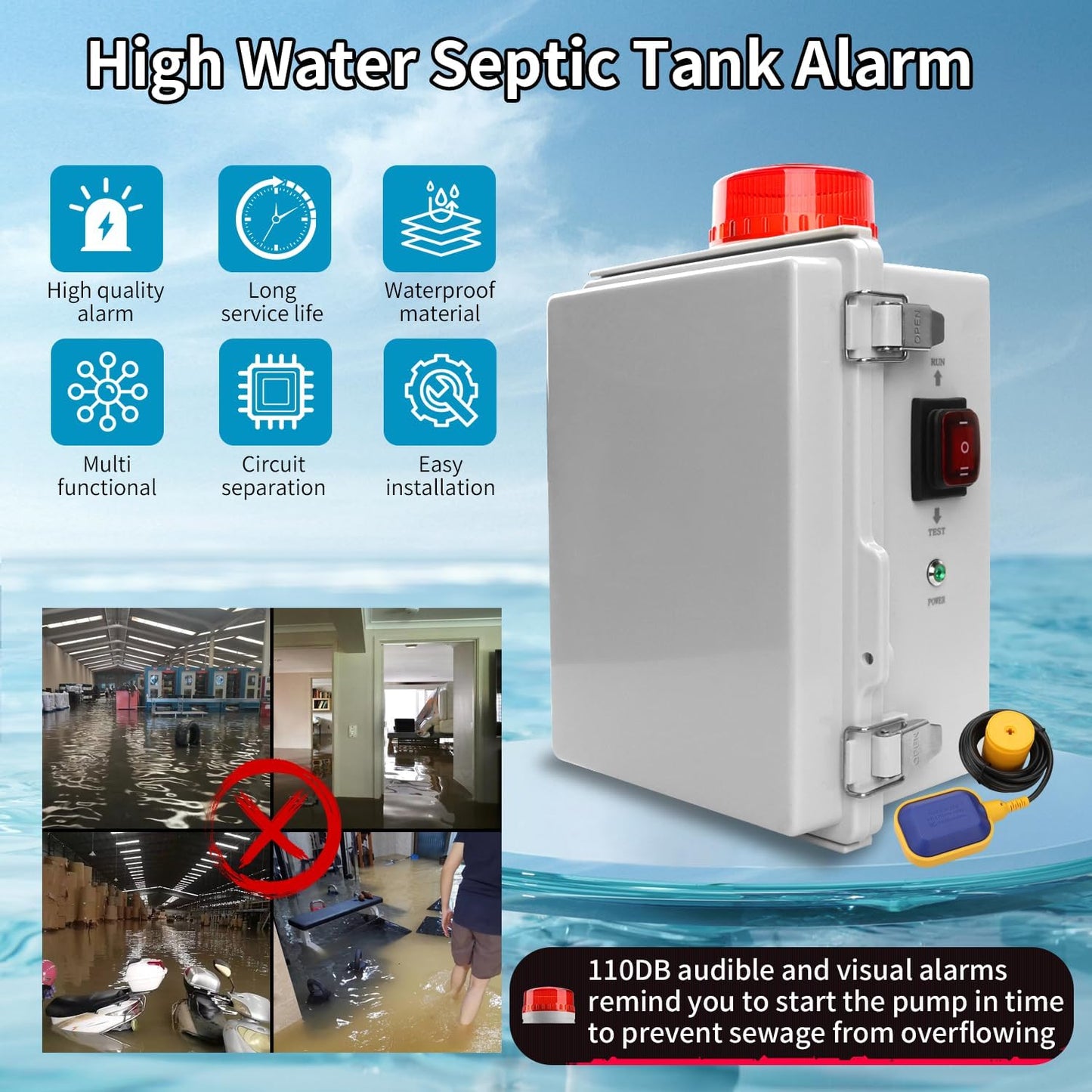 Septic Control Panel with Septic Alarm