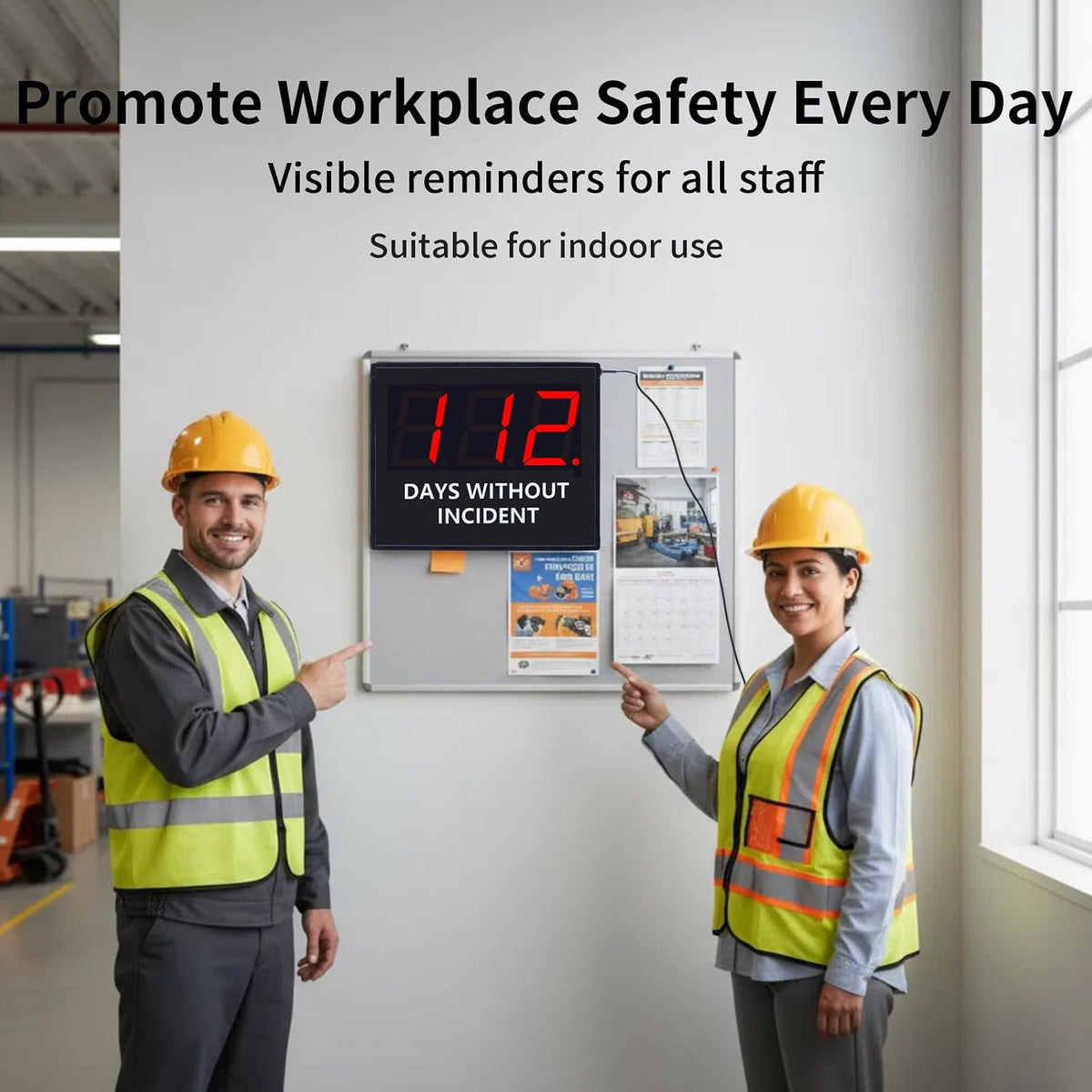 LED Digital Safety Scoreboard, Days Without Accident Counter