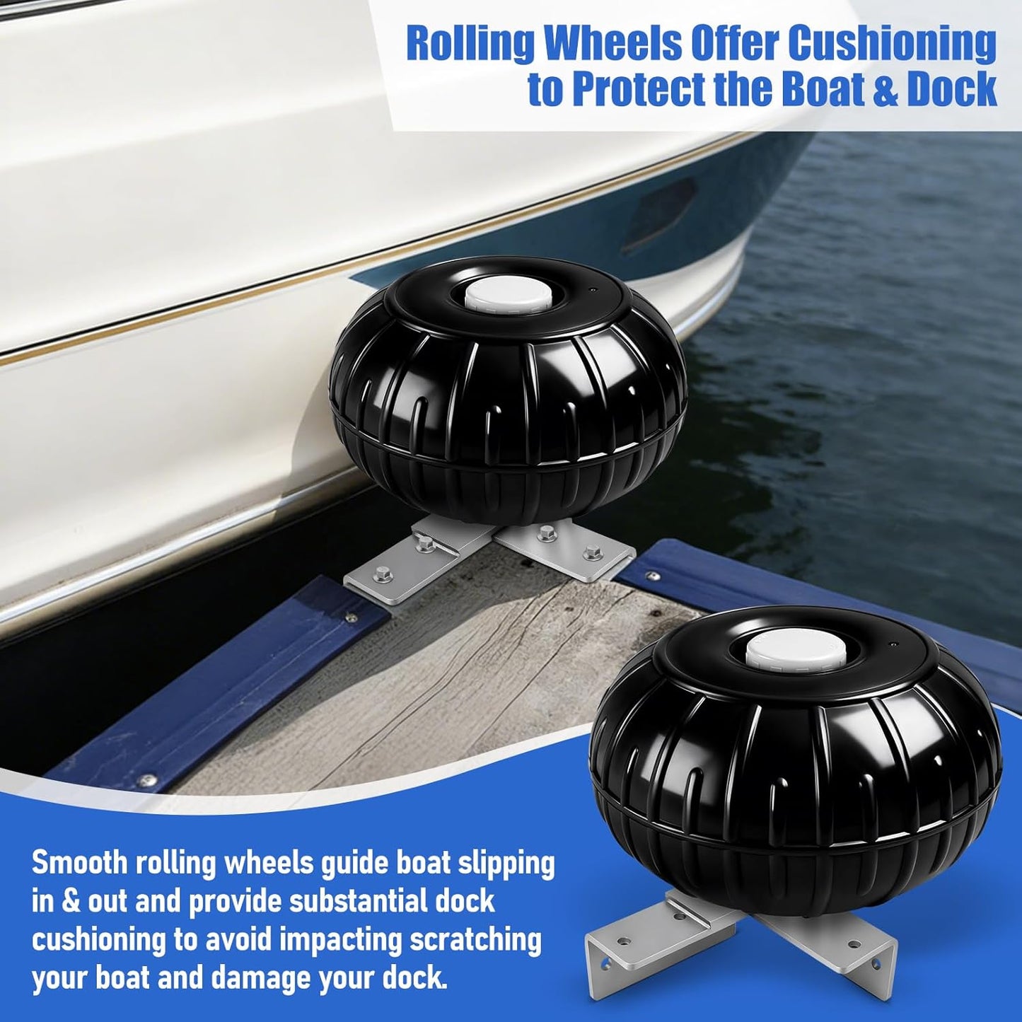 Dock Bumpers Wheel Corner Mount Boat Dock Wheel Bumper Black