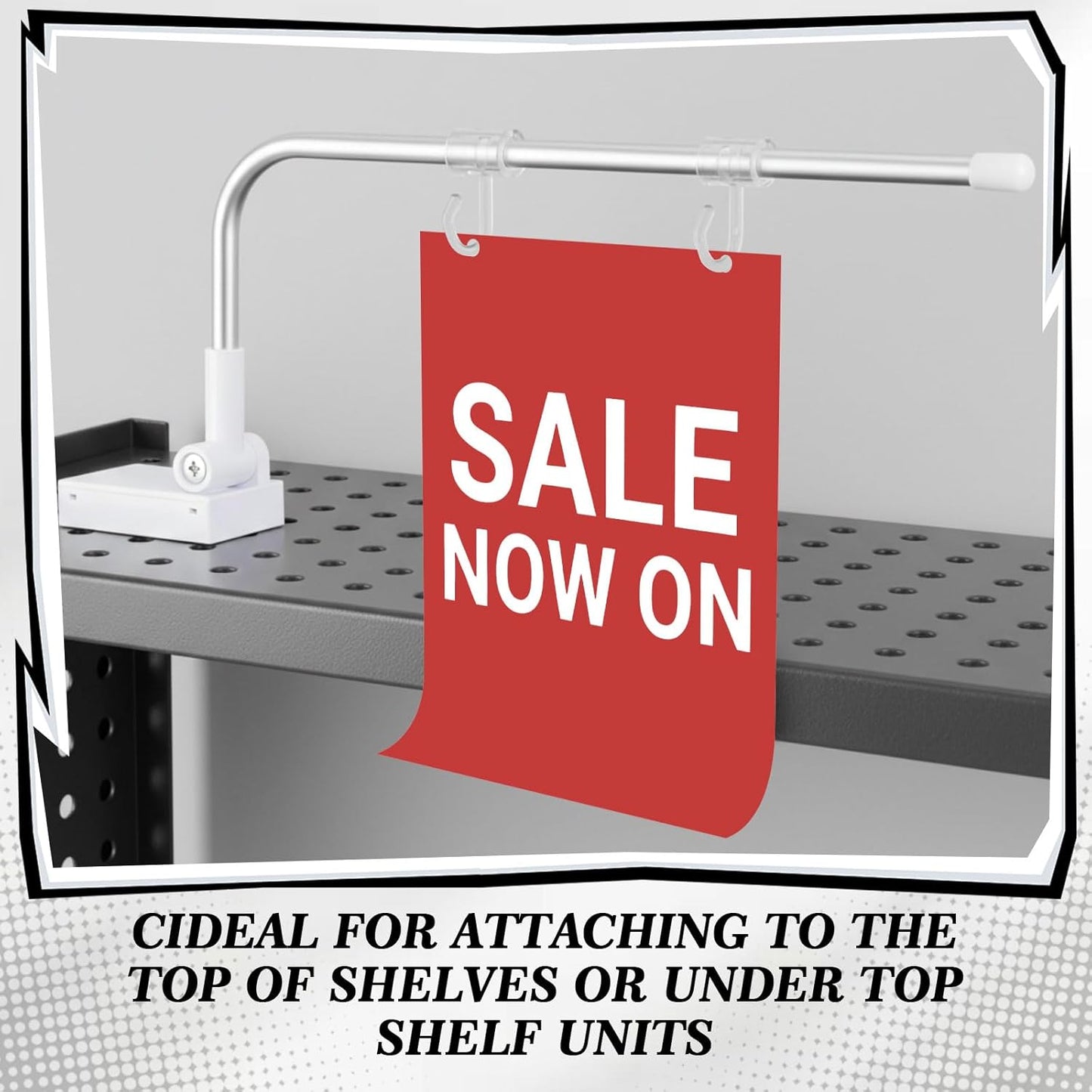 Moxweyeni 25 Pcs Hanging Sign Holder for Retail, Magnetic Base Adjustable Aisle Sign Holder for Retail Gondola Shelving Event Signage