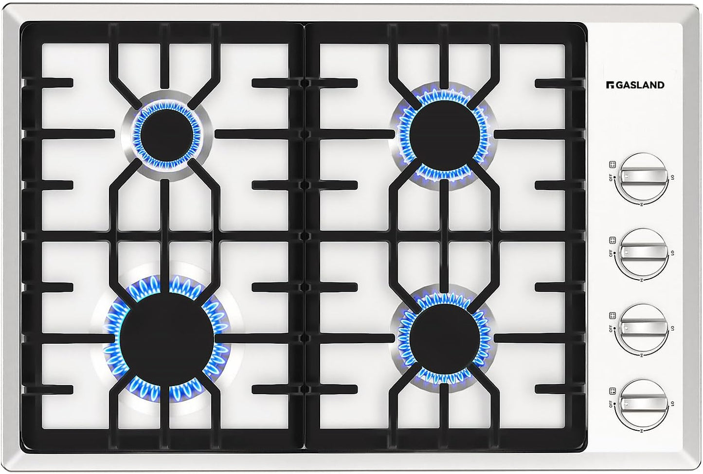 GASLAND 30 Inch Gas Cooktop with 4 Burners PRO GH2304SS,NG/LPG Convertible Natural Gas Propane Cooktops, Auto Ignition, Thermocouple Protection