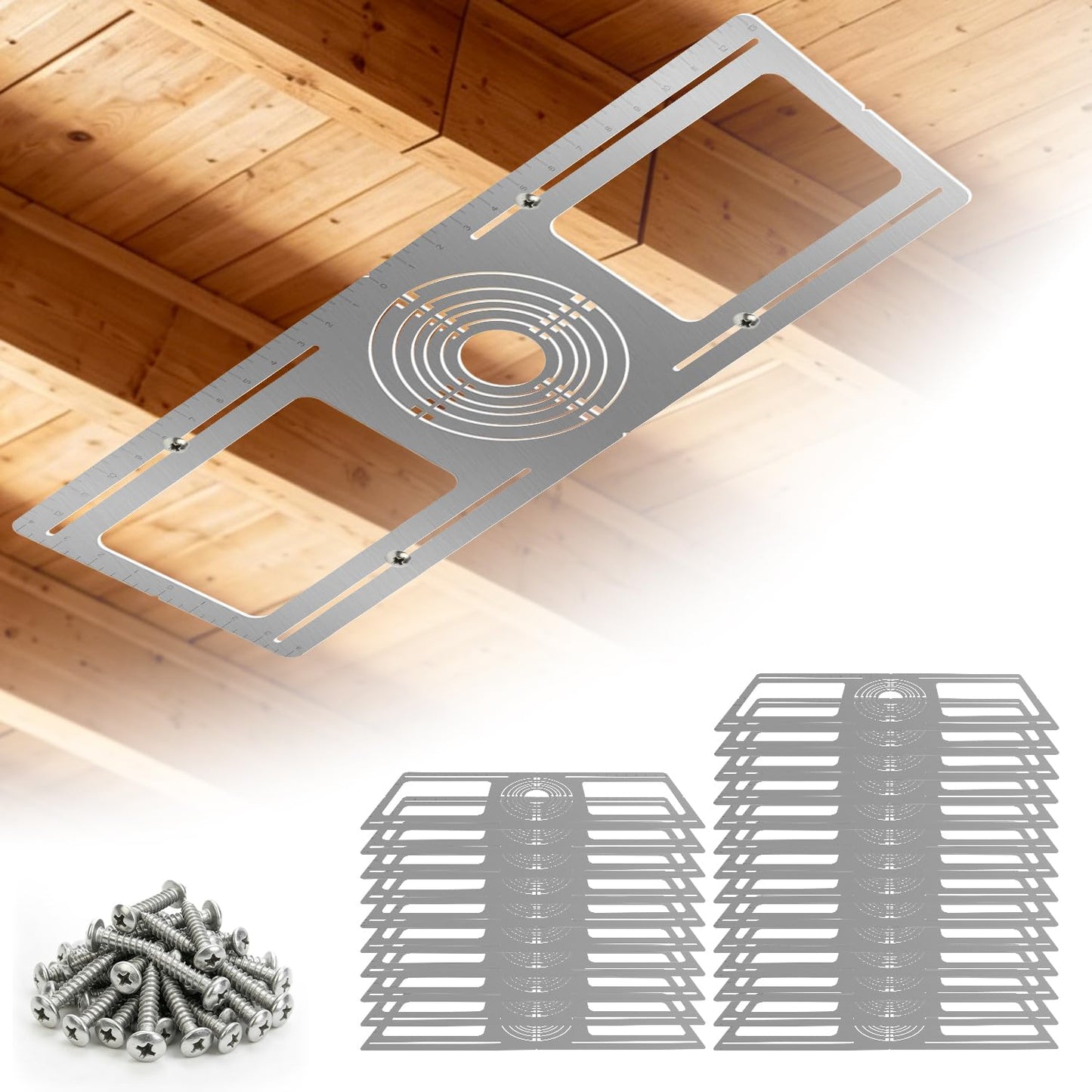 New Construction Mounting Plate - for 3/4/5/6 in Recessed Light | 24 Packs, Measurement Marks, 26 inch Wafer Light Rough in Plate, Screws Included, Adjustable Slots, Galvanized Steel for 2/3/4/5/6 inch Recessed Light