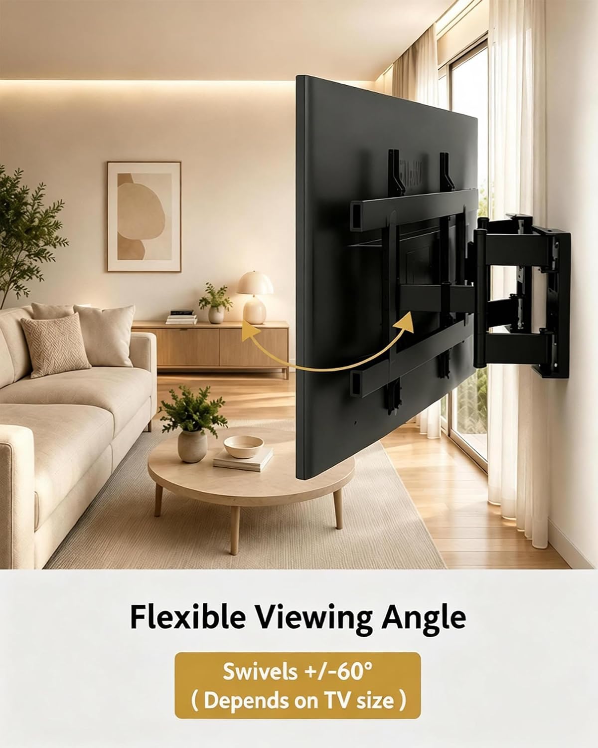 Heavy Duty Corner TV Wall Mount with Full Motion for 50-120" TVs, Holds 352 lbs, Fits Flat/Curved Screens, Swivel, Tilt & Extension, Max VESA 1050x600mm, DY1022