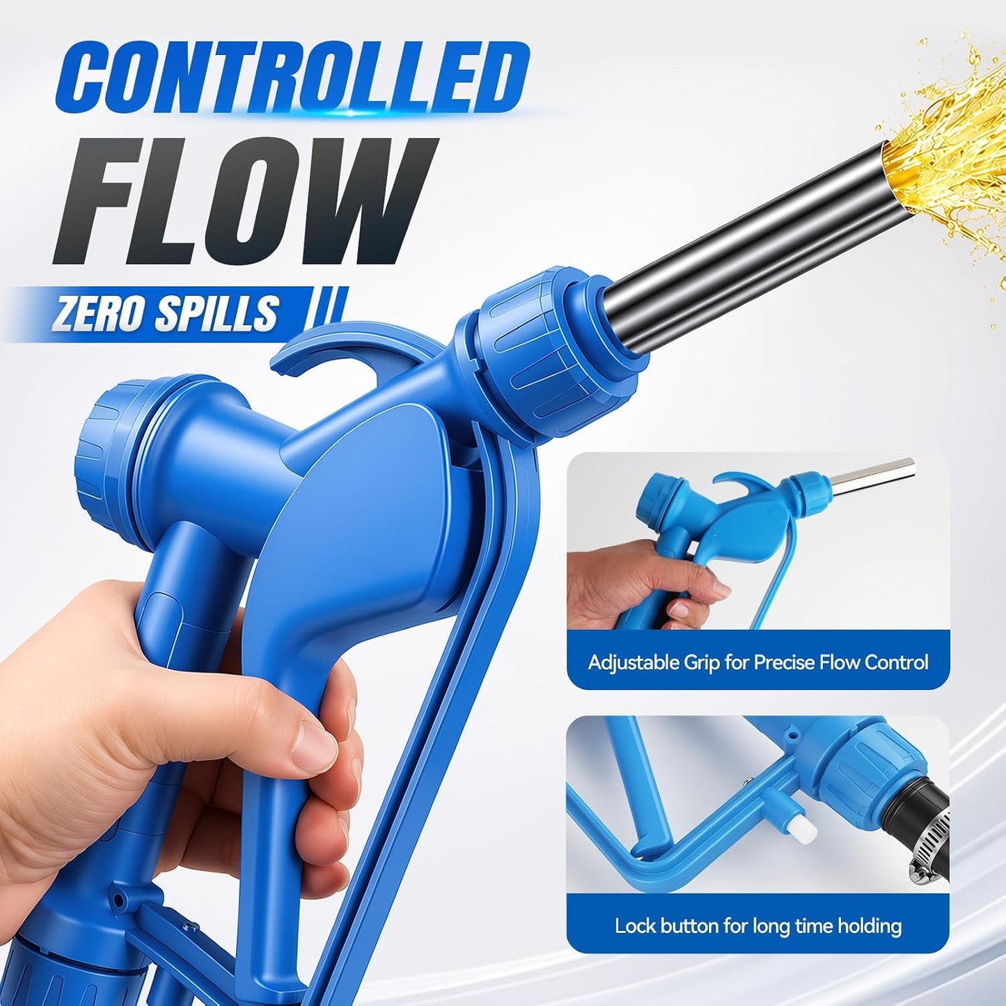 Electric Barrrel Drum Pump, 120V AC / 12V DC Power, 55-Gallon Transfer Pump with 2-Inch Bung Adapter, 34"-49" Telescoping Suction Tube, 5 GPM Flow Rate for DEF, Diesel, Water, and Antifreeze