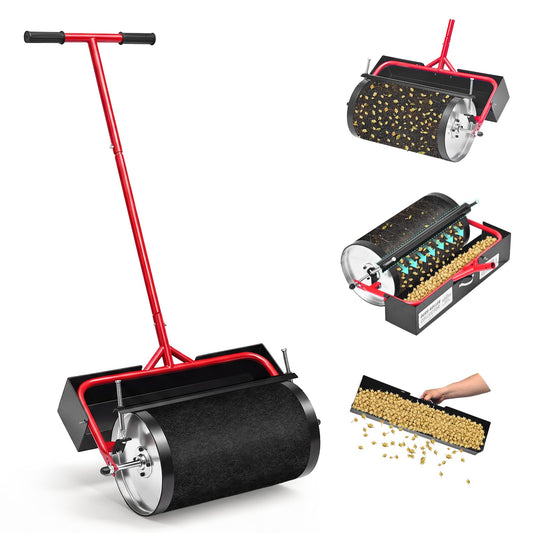 Manual Yard Burr Removal Roller Tool, Push-Style Sticker Burr, Goat Head and Grass Burr Collector with Built-in Debris Bin, Designed for Dry Lawn, Driveway and Path Surface Cleanup