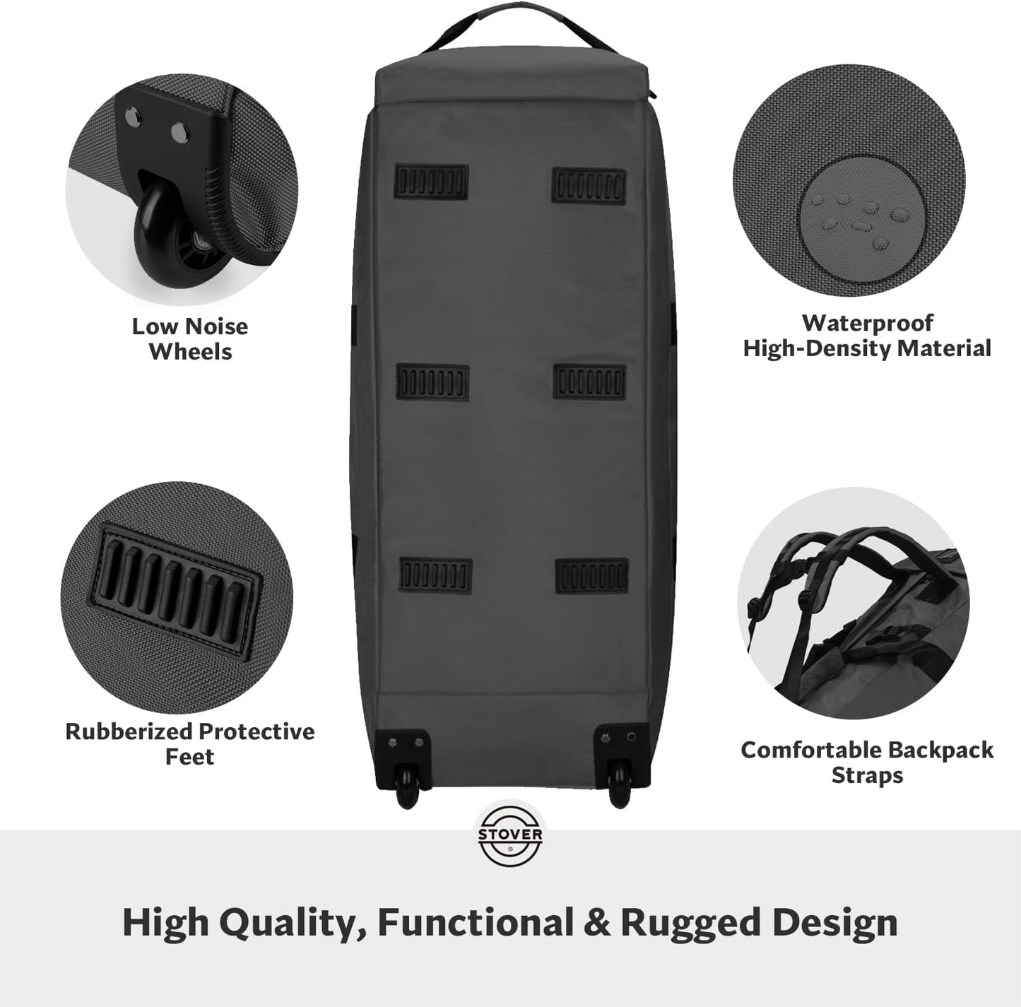 100L Rolling Duffel Bag with Wheels, X-Large 32 Inch Durable Travel Duffle Bag + Toiletry Bag