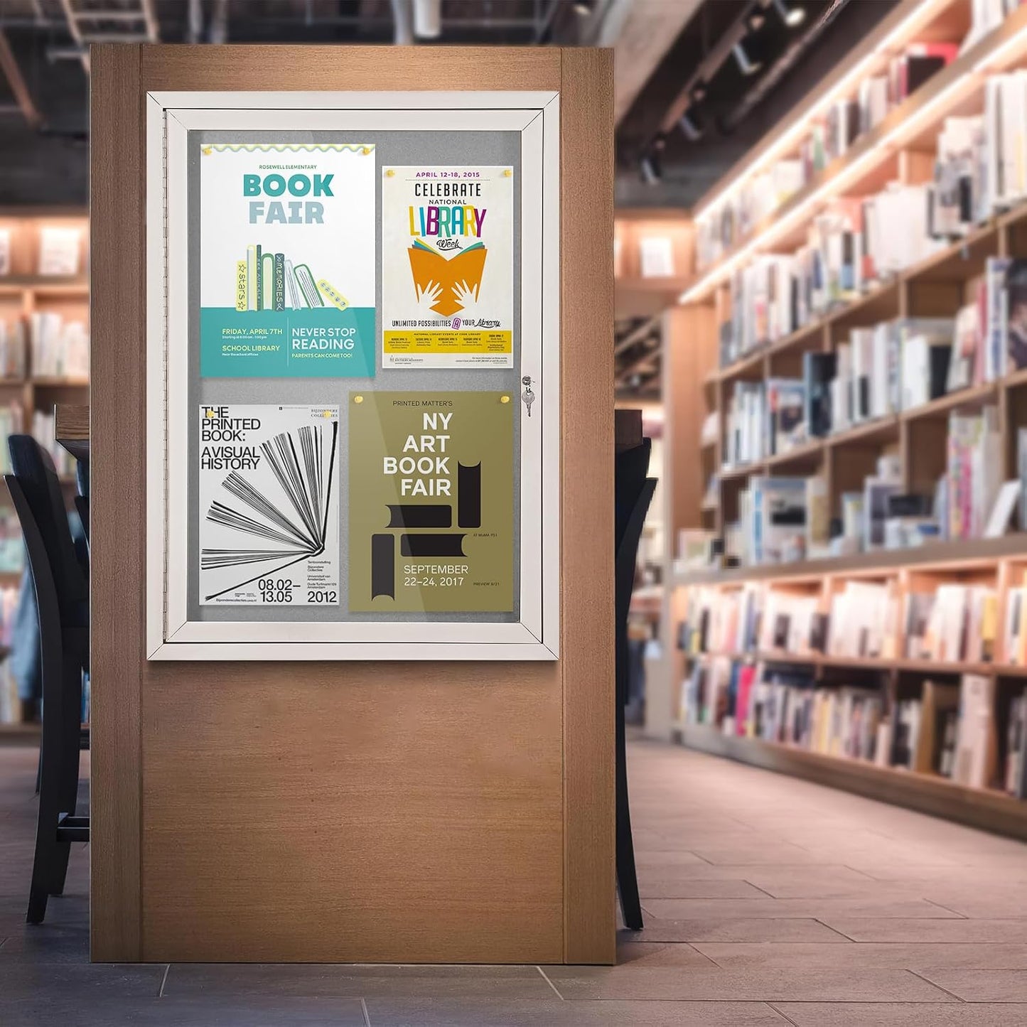 36x24 in Outdoor Bulletin Board Weatherproof Grey Felt Board | Enclosed, Tamperproof, Acrylic Locking Door, Silver Alu Frame, Wall-mounted Pin Board for Office Classroom Community Business Grey 36" x 24"