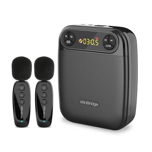 Voice Amplifier for Teachers with 2 Wireless Lapel Microphones WB004