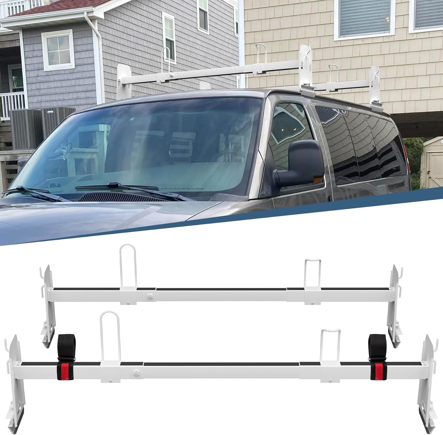 Van Roof Ladder Rack 2 Bar Set