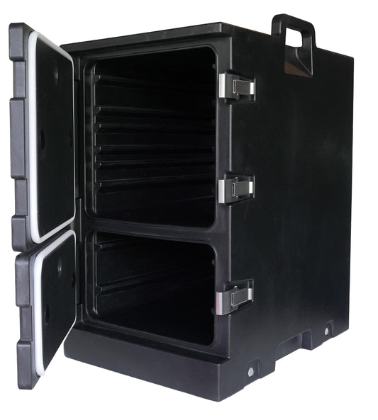 Pearington 95 Qt Dual Chamber Hot & Cold Insulated Food Carrier, Black