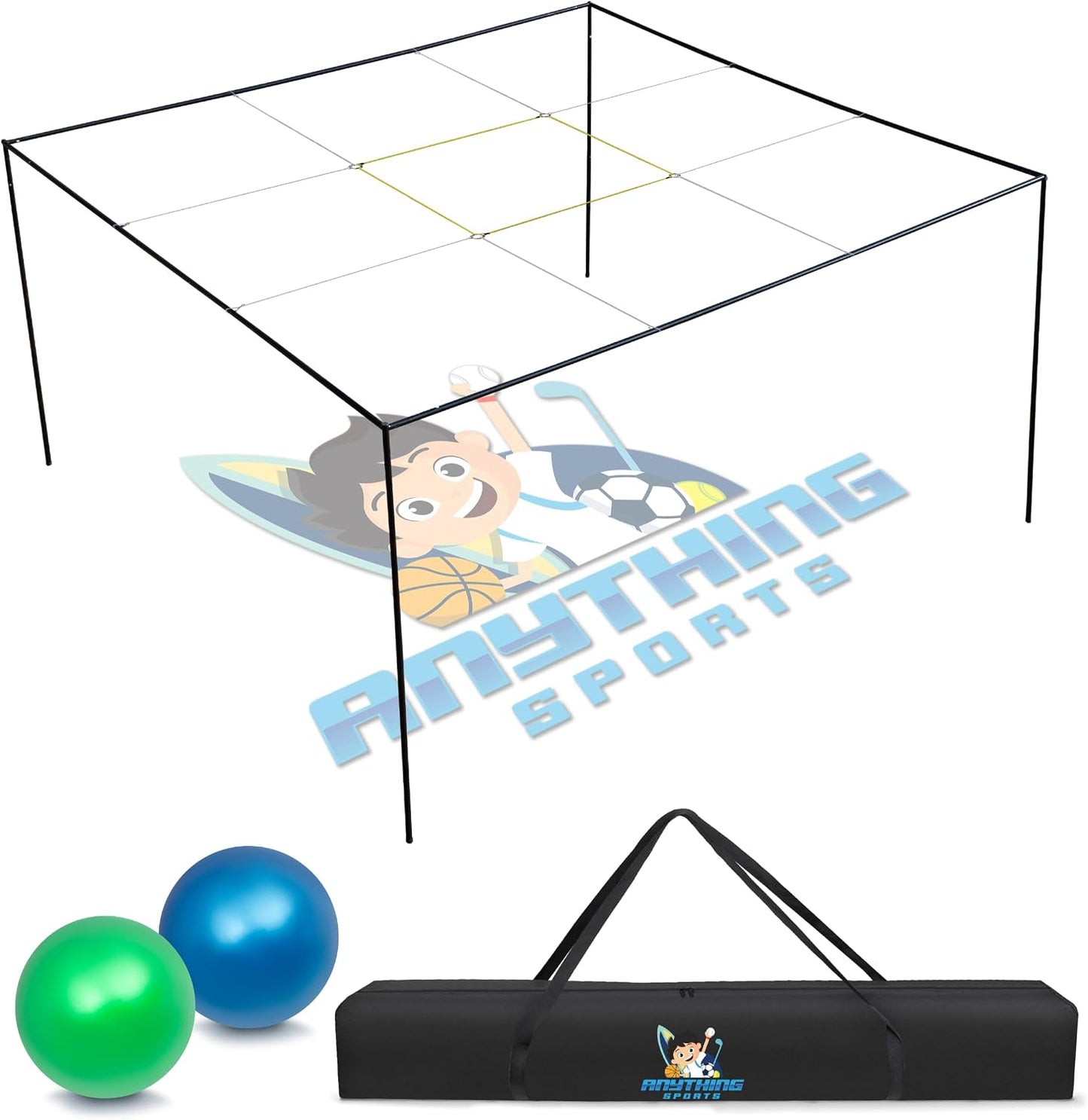 Anything Sports 9-Frame Volleyball Giant Outdoor Grid Game Set | Backyard & Lawn Use, Kids, Teens & Adults, Giant Size, Yard Game, 9-Frame Design