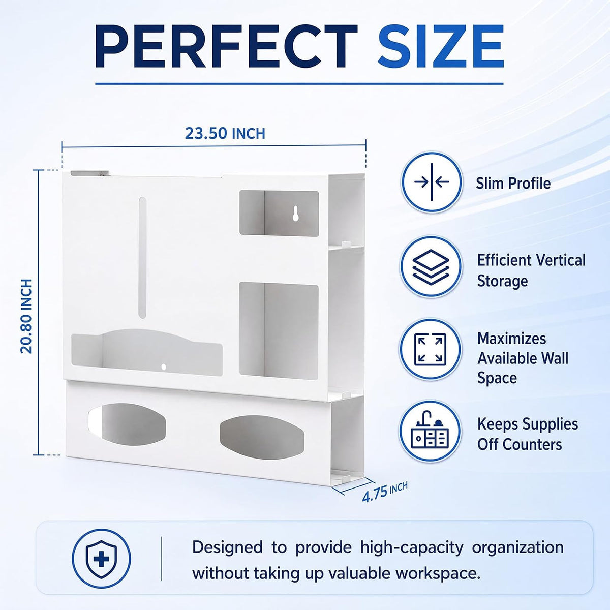 Metal Protective Wear Organizer, PPE Glove Mask and Gown Storage Dispenser