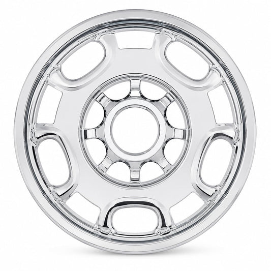 17 Inch Chrome Silver Wheel Skins for 2011-2026 Chevy Silverado/GMC Sierra 2500HD 3500HD, Fits OEM Steel Wheel GM#9597724 | Interchange 560-08095, Snap-On ABS Wheel Covers 4-Pack