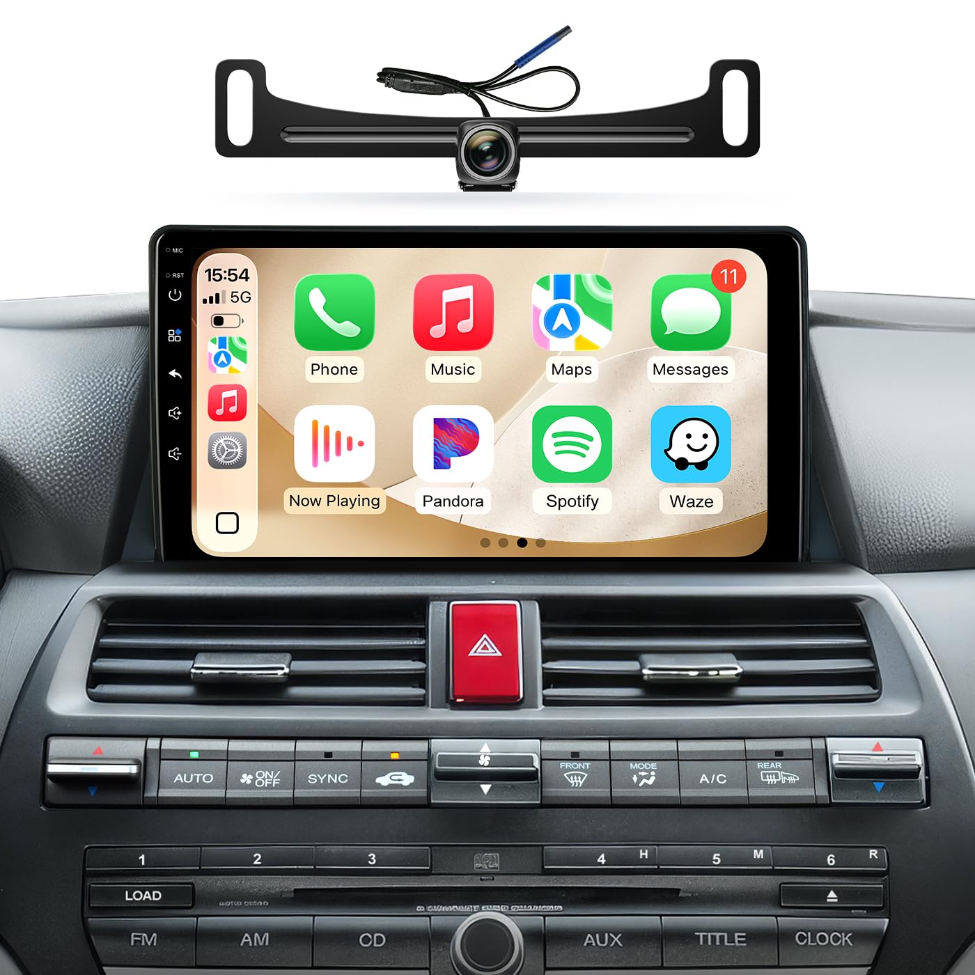 Car Radio Stereo for Honda Accord 2008 2009 2010 2011 2012 2013 10.2 Inch IPS HD Touch Screen Wireless CarPlay Android Auto, WiFi FM/SWC Bluetooth 1080P Backup Camera