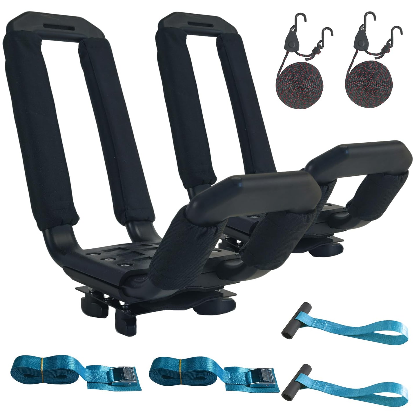 Kayak Roof Rack - Low Noise Elliptical Aluminum, Universal for Cars/SUVs. Holds Kayaks, Canoes, SUPs (100Lb Cap)
