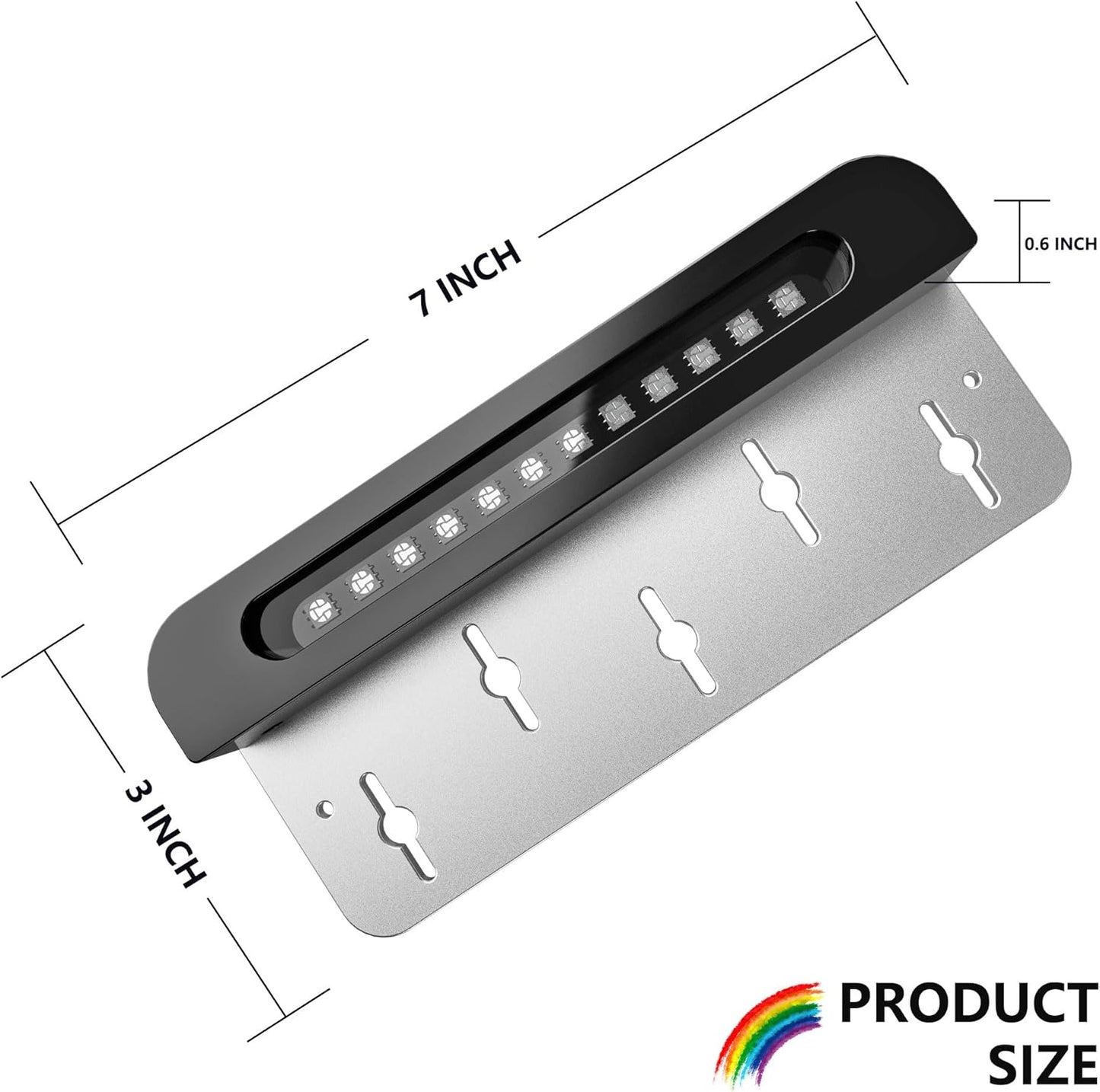 SLARY 8 Pack 7 inch RGB LED Hardscape Lighting Step Lights Retaining Wall Lights with Color Changing & Warm White Mode Low Voltage Landscape Paver