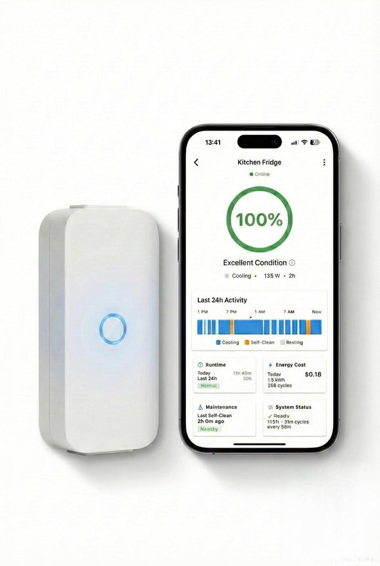Fridge Health Guard | Wi-Fi Refrigerator & Freezer Monitor | Power Outage, No-Cooling & Abnormal Runtime Mobile Alerts | 5-Year Pro Monitoring | Kitchen, Garage, Hunters & Vacation Homes