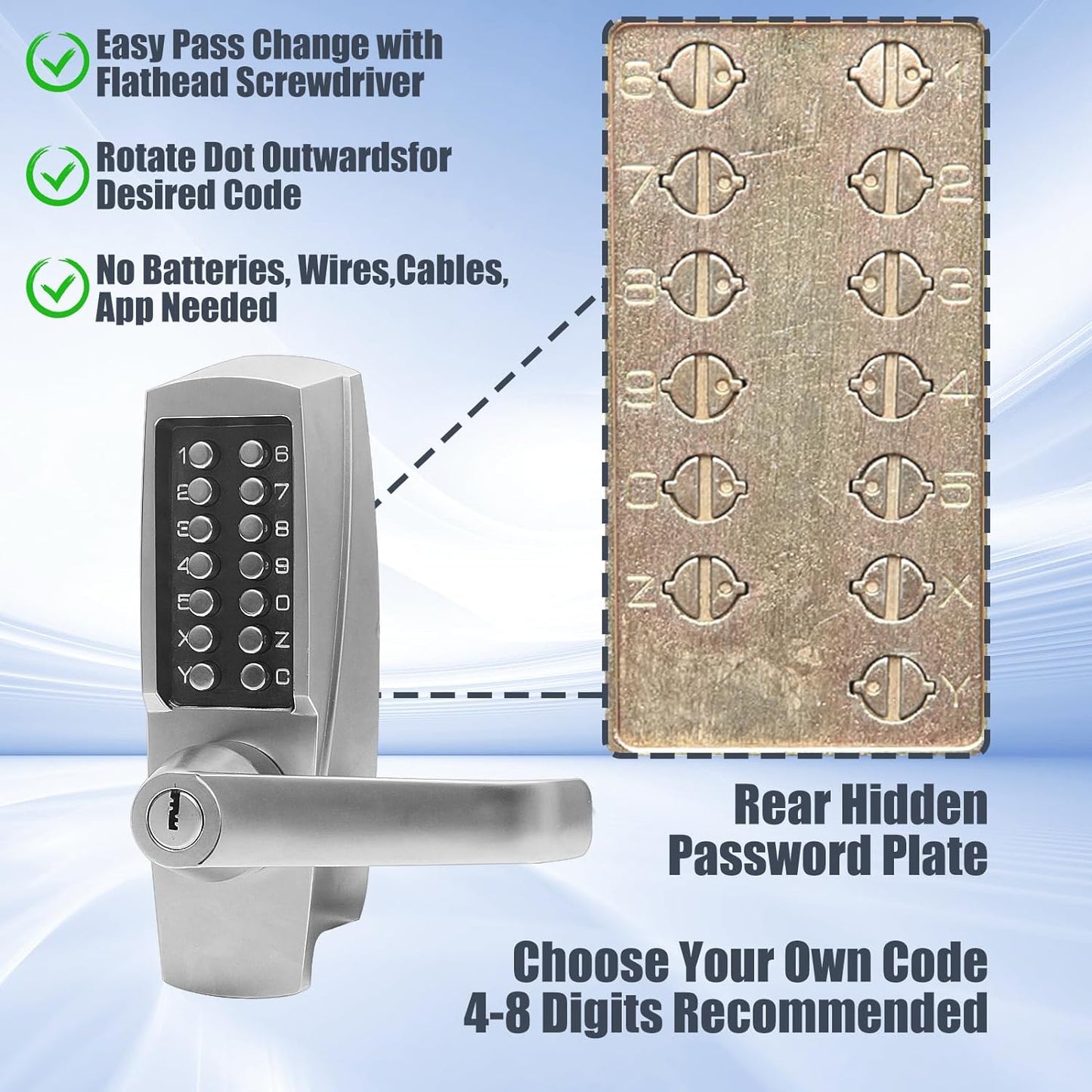 Mechanical Push Button Lever Lock