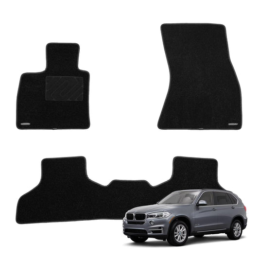 WENNEBIRD Superior Carpet Floor Mats for 2014-2018 BMW X5 (F15), 0.6-Inch Ultra-Thick, Noise-Reducing, All-Weather Waterproof Anti-Slip – 3-Pc Set 2014-2018 X5 3-Pc Set