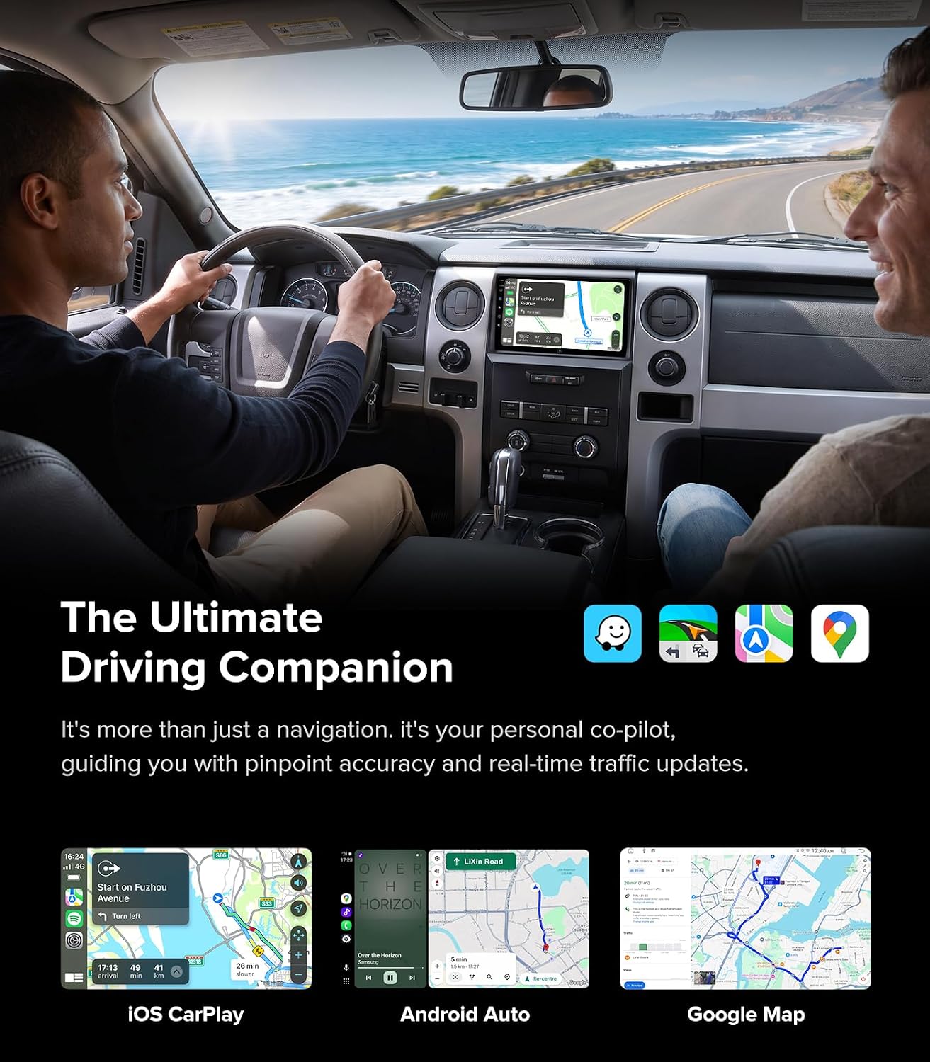 9 Inch QLED Linux Car Stereo Radio for Ford F150 2009-2012, Fast Boot Wireless CarPlay & Android Auto, Bluetooth AM/FM SWC Plug and Play