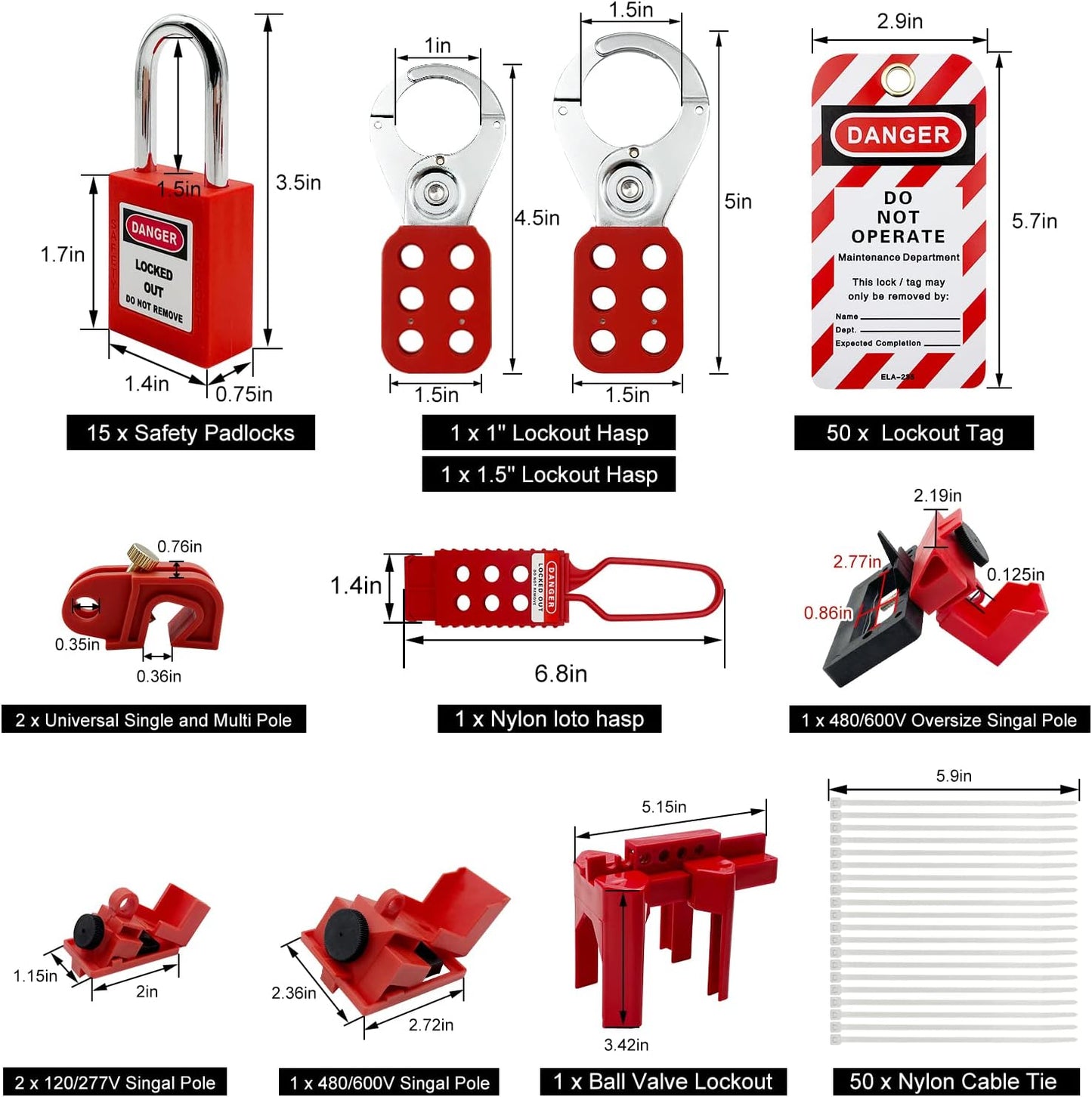 Lockout Tagout Station Kit Board Locks 80pcs,Lock Out Tag Out Loto Hasps,Tags,Circuit Breaker Lockout,Ball Valve Lockout,Electrical Plug