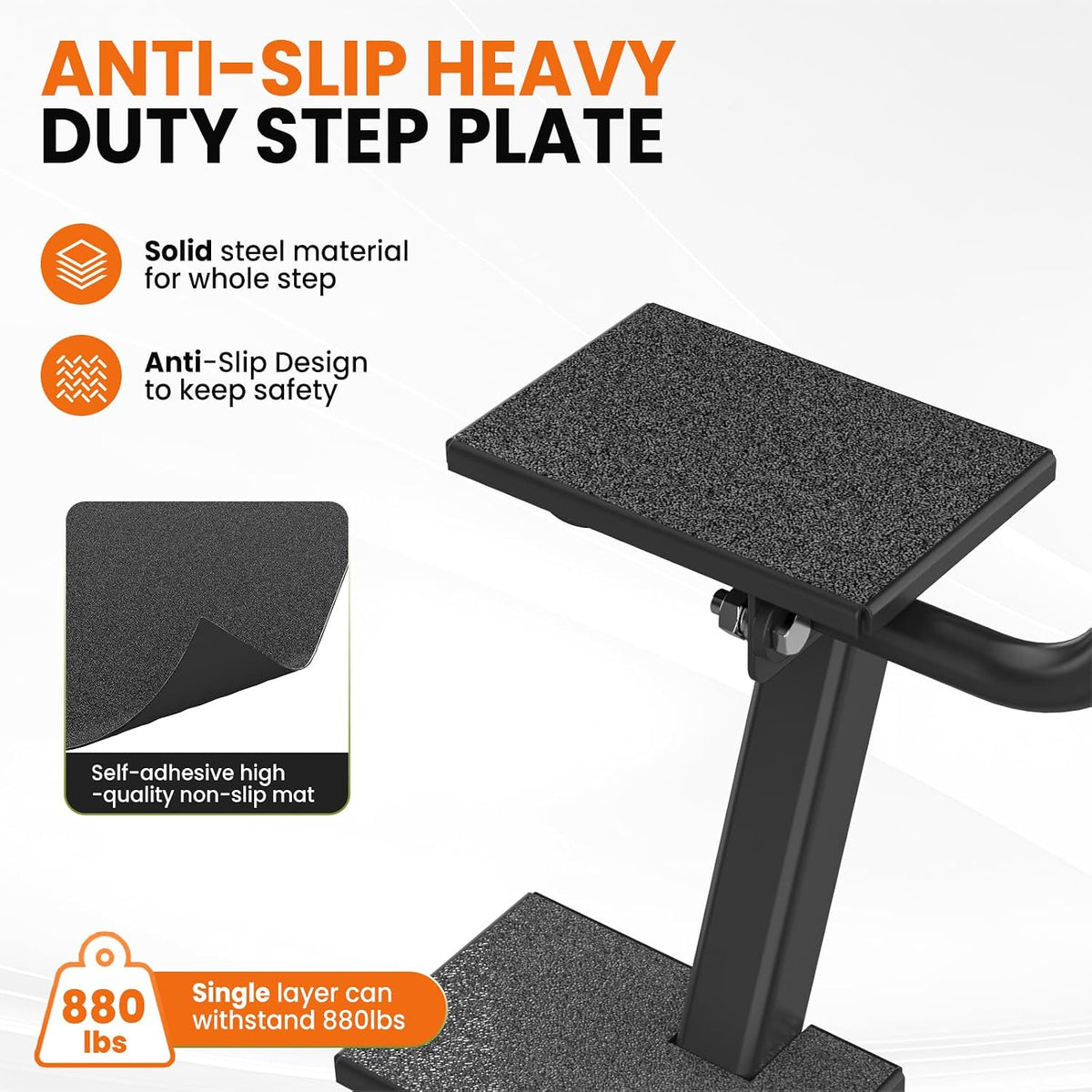 Heavy Duty Boat Trailer Steps, Fits 3"x3", 4"x4" & 3"x5", 880 lb Capacity Front-mounted Boat Trailer Steps 1