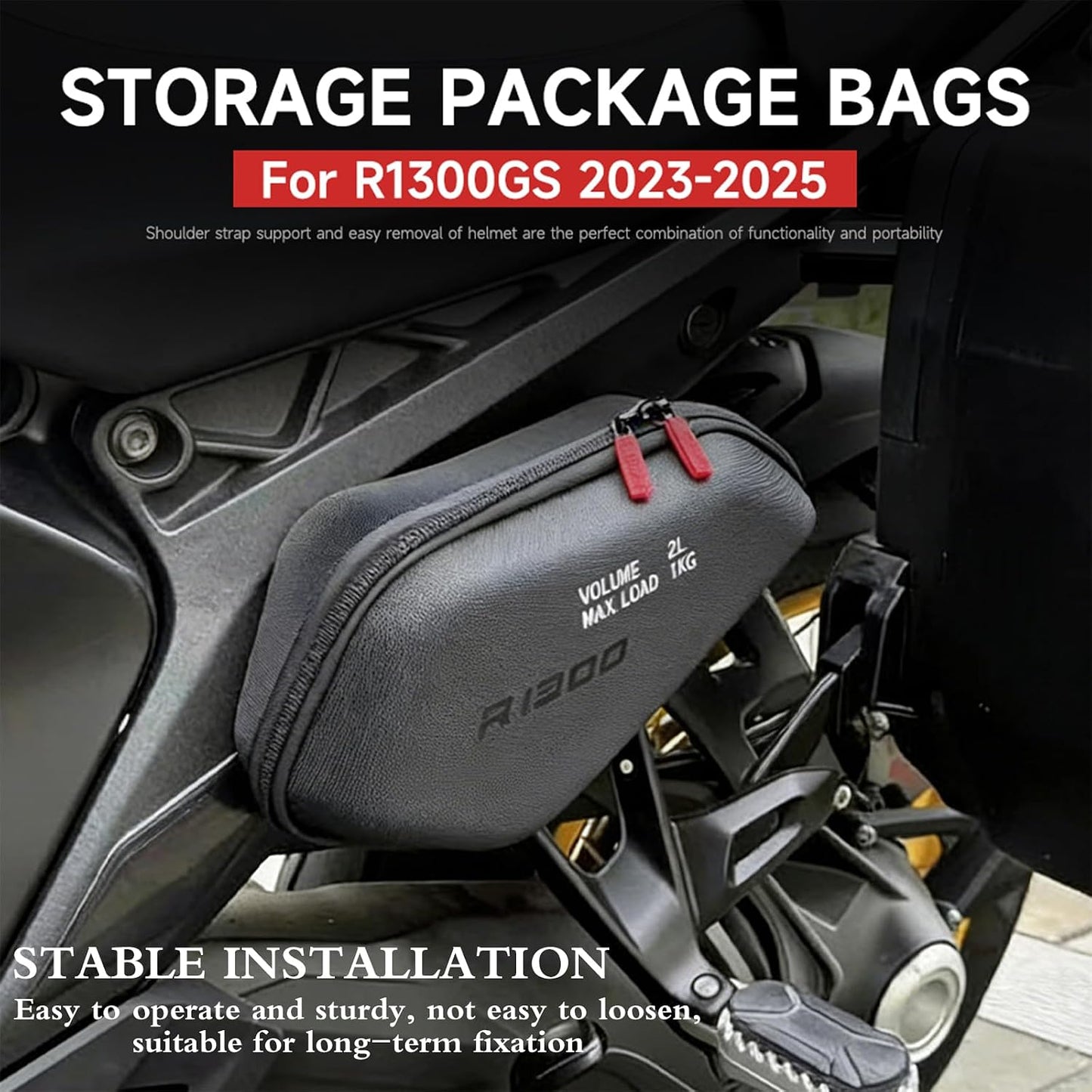For BMW R1300GS Motorcycle Side Frame Storage Bags 2023 2024 2025 Waterproof Package Bag Volume 2L Travel Essential Pocket