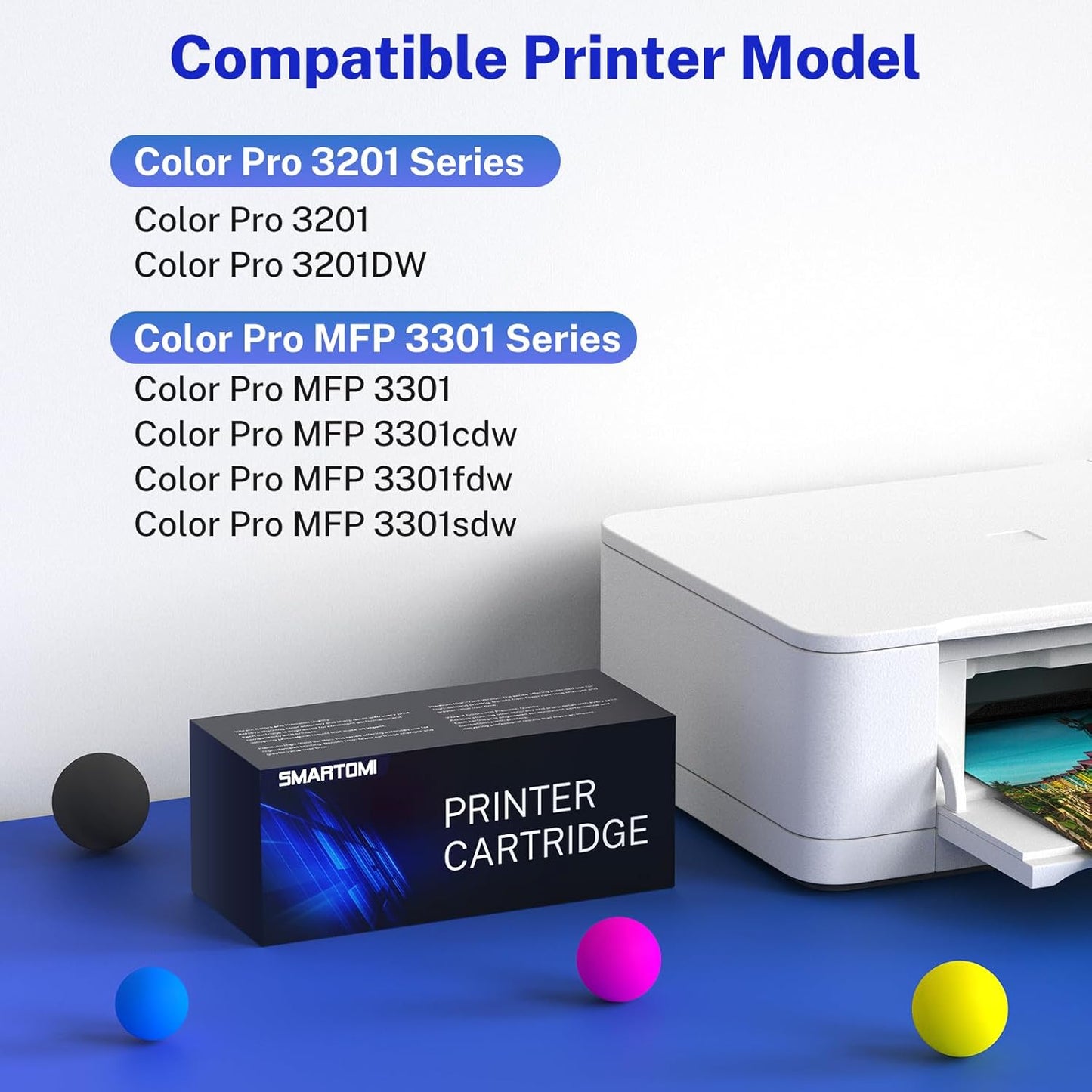 218A Toner Cartridge 4 Pack Set Compatible Replacement for HP 218A 218X W2180A W2181A W2182A W2183A Works with Color Pro MFP 3301 3201 Series MFP 3301cdw 3301fdw 3301sdw 3201dw Printer with Chip