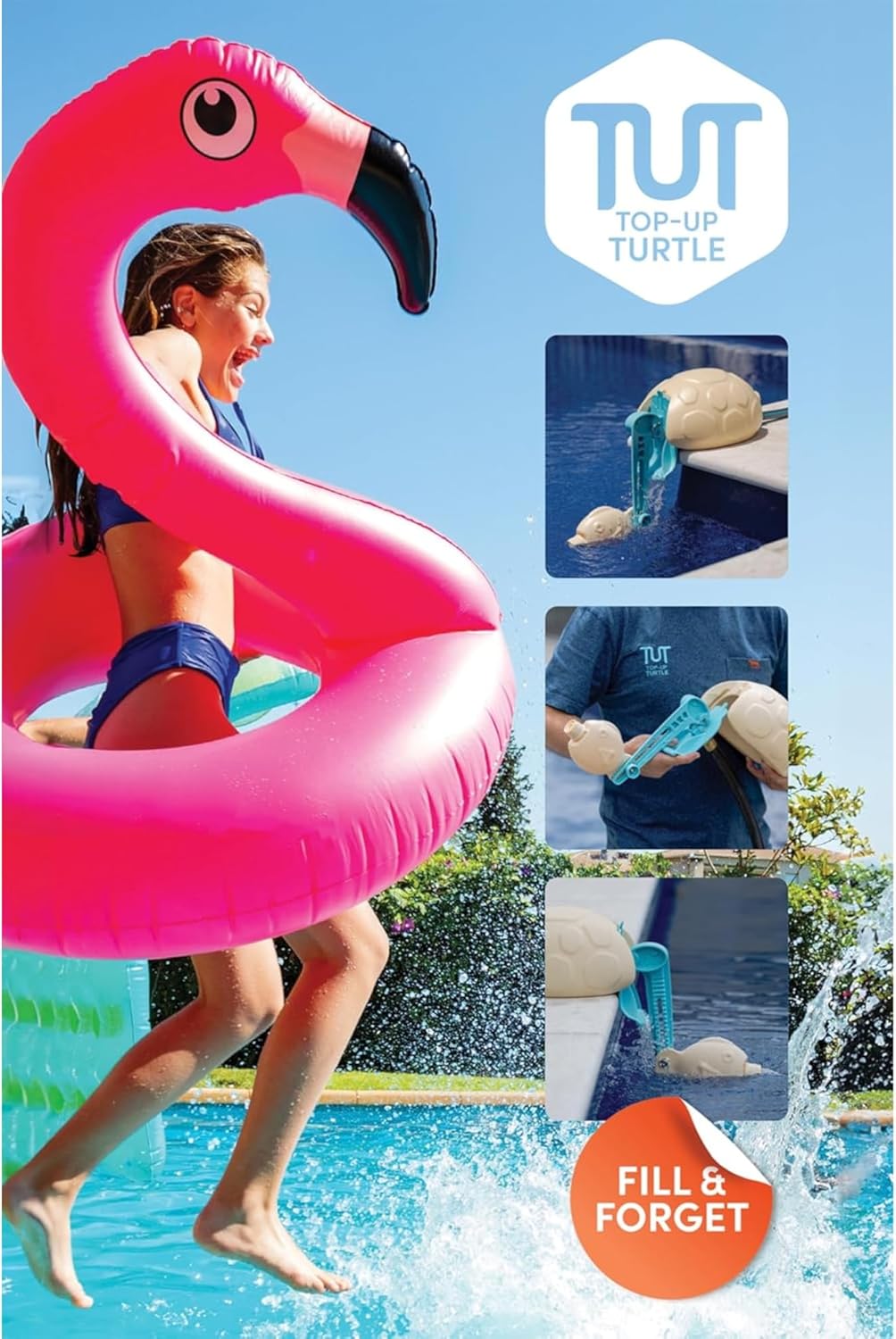 Top Up Turtle - Automatic Pool Filler – Auto Filler for Pool, Ponds & Water Features – Pool Water Leveler Auto Fill w/Adjustable Float Arm – UV-Protected Pool Auto Fill Float Valve - from Jobe Valves