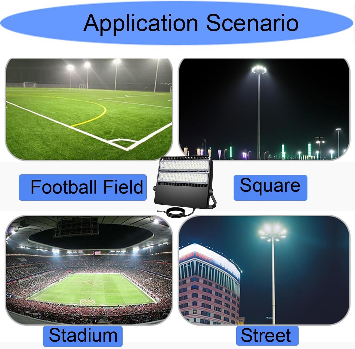 LED Stadium Flood Light commercial,36000LM, 1500W Equivalent LED Arena Lighting Wall Mount Stadium Floodlights Outdoor 5500K 85-277V Waterproof 240W