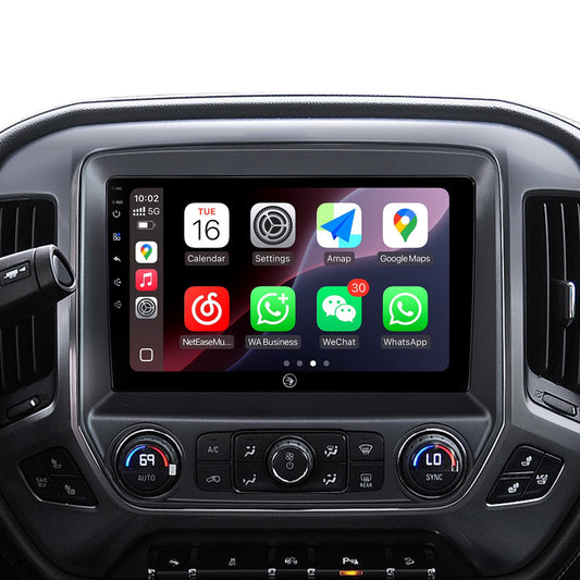 10.2'' Car Stereo Radio for GMC Sierra Chevy Silverado 2014-2018 | HD Touchscreen Carplay/Android Auto/GPS/Bluetooth/AM/FM Radio/HD Backup Cam/SWC