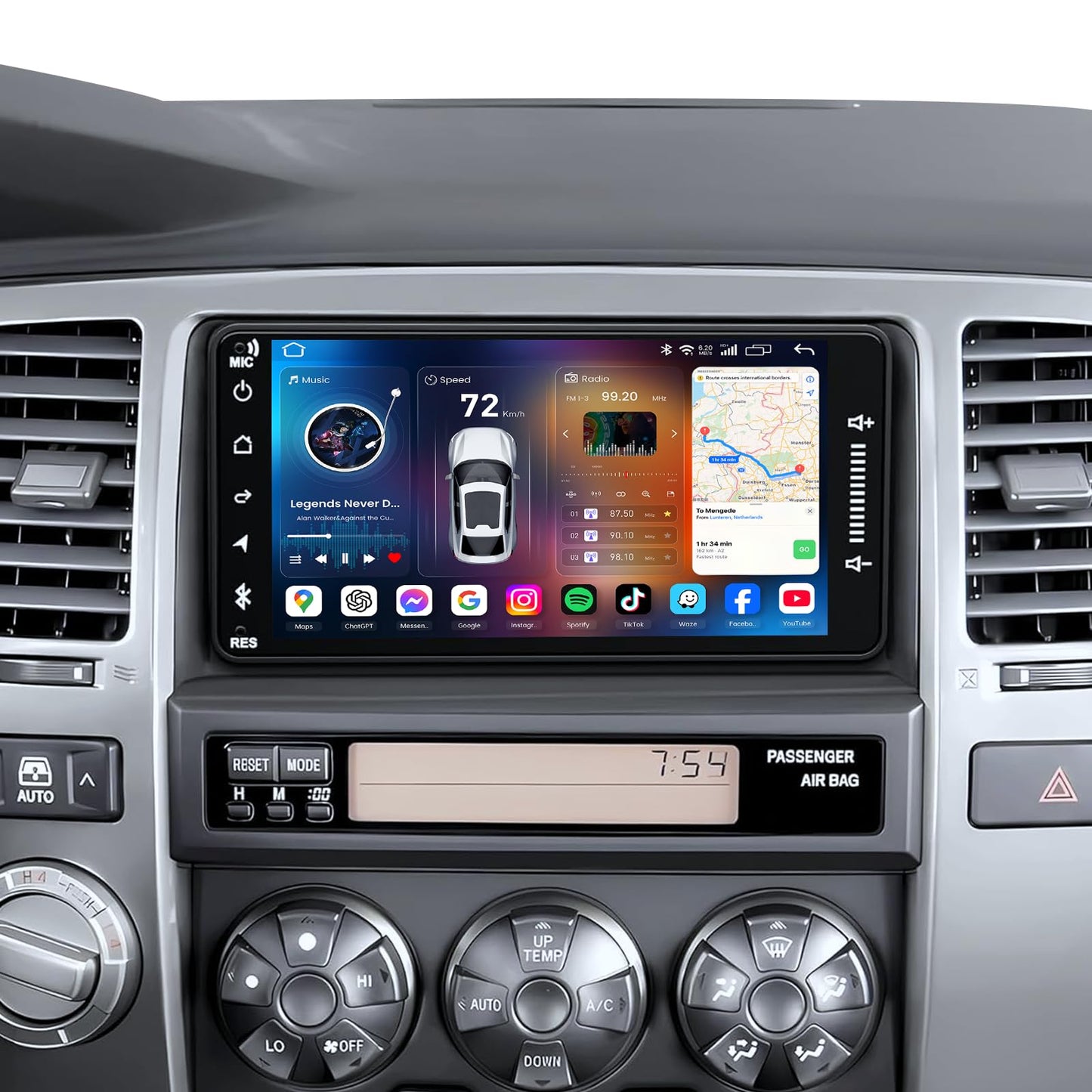 4Core 64ROM Car Radio for Toyota 4Runner 2003-2009,for Tundra 2003-2006,for Sequoia 2003-2007 Stereo Wireless CarPlay Android Auto 7in HD IPS Touchscreen GPS Bluetooth 5.0 Bakcup Camera 5G WiFi 4Core 2G RAM + 64G ROM 7 Inches