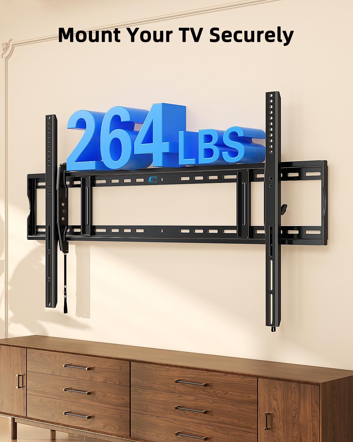 HOME VISION Heavy Duty Tilting TV Wall Mount for 65-150 Inch Flat & Curved TVs, 264lbs Load Capacity, 2.44" Low Profile Wall Mount TV Bracket, Max VESA 1200×600mm, Fits 16/18/24/48 Inch Wood Studs