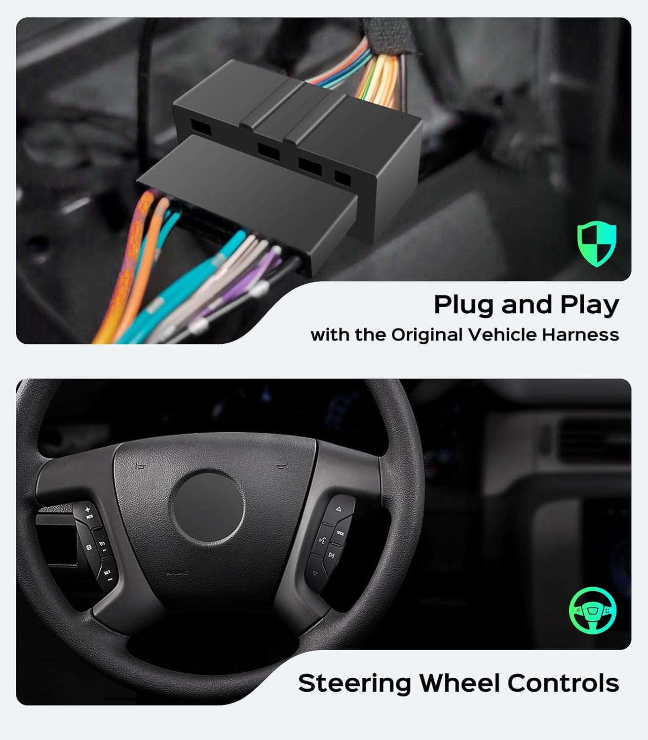 10.2'' Car Radio Stereo for Chevy Silverado 2007-2013 GMC Sierra Yukon Chevrolet Buick Enclave Wireless CarPlay & Android Auto, HD Touchscreen, Android 13, GPS Navigation, HD Backup Camera