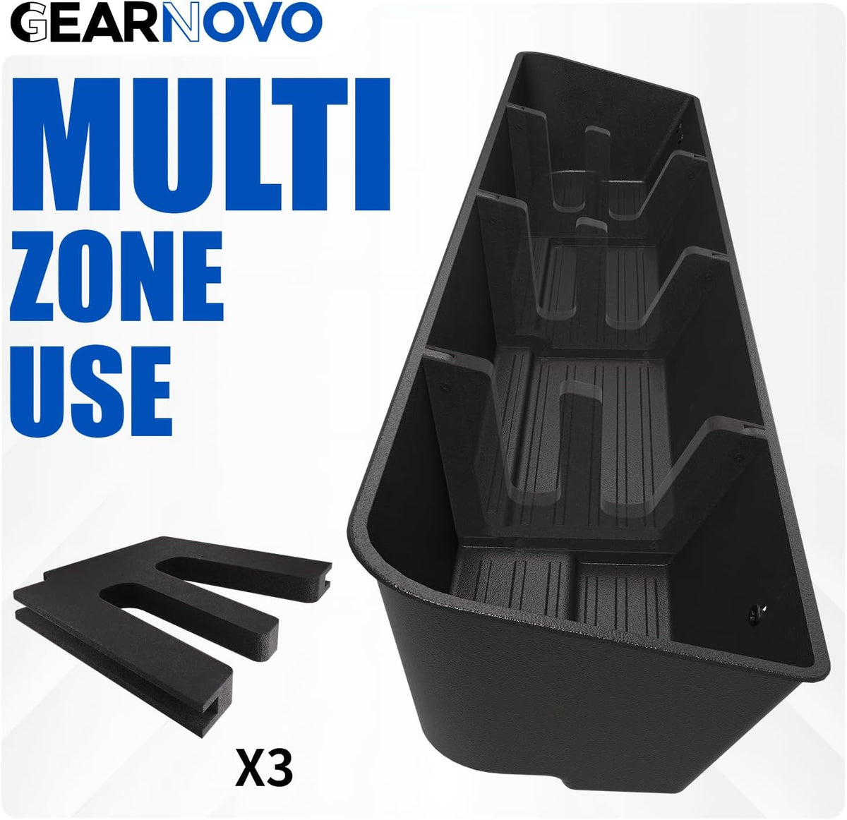 Rear Truck Underseat Storage Box, Fit 2019-2026 Chevrolet Silverado and GMC Sierra 1500 2500 3500 HD Crew Cab Heavy Duty Rear Under Back Seat Box Organizer, Anti Slip