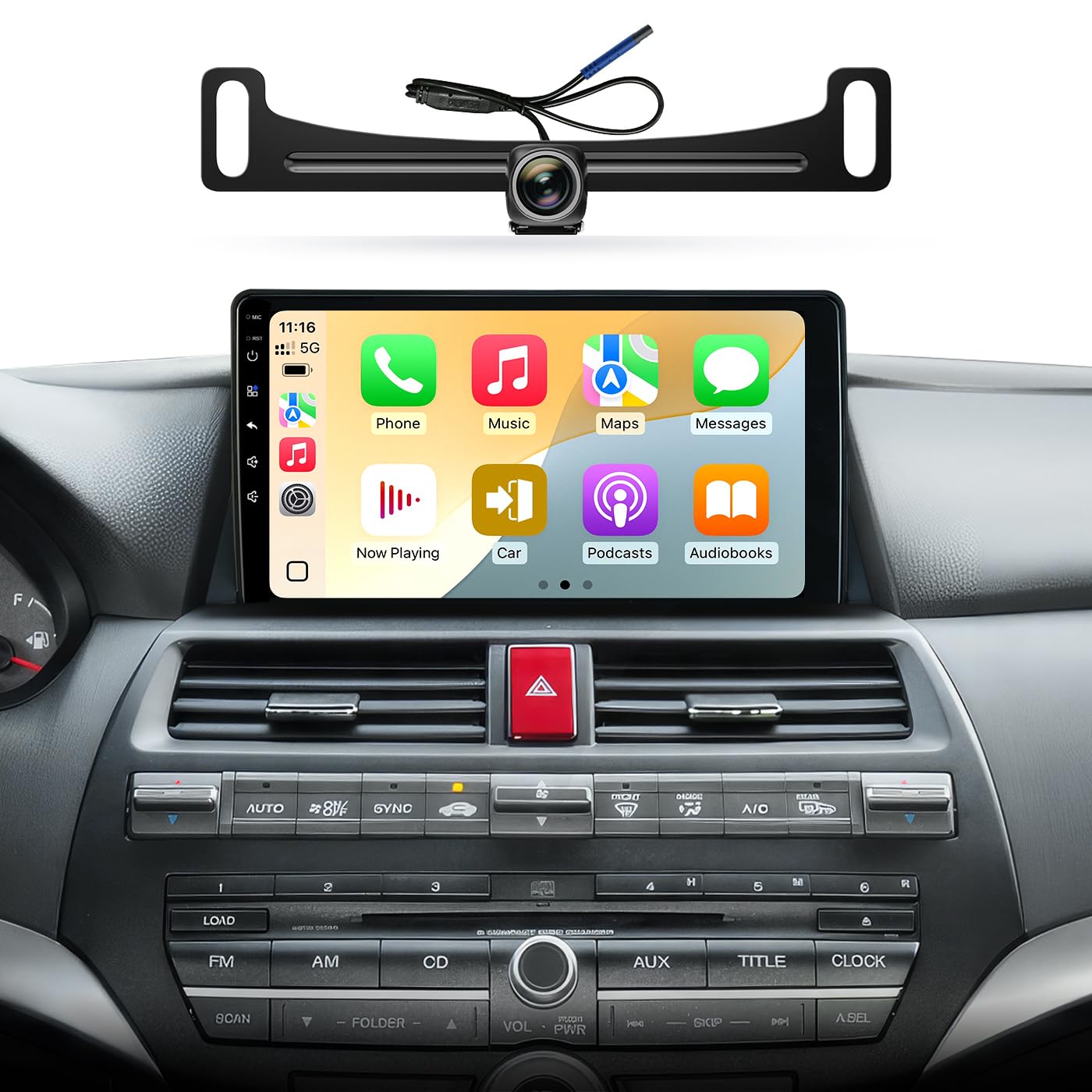 AINAVI 10.2 Inch Car Radio Stereo for Honda Accord 8th 2008-2013 Upgrade 2G+64G IPS HD Touch Screen Wireless CarPlay Android Auto/GPS/SWC/Bluetooth/HD Backup Camera