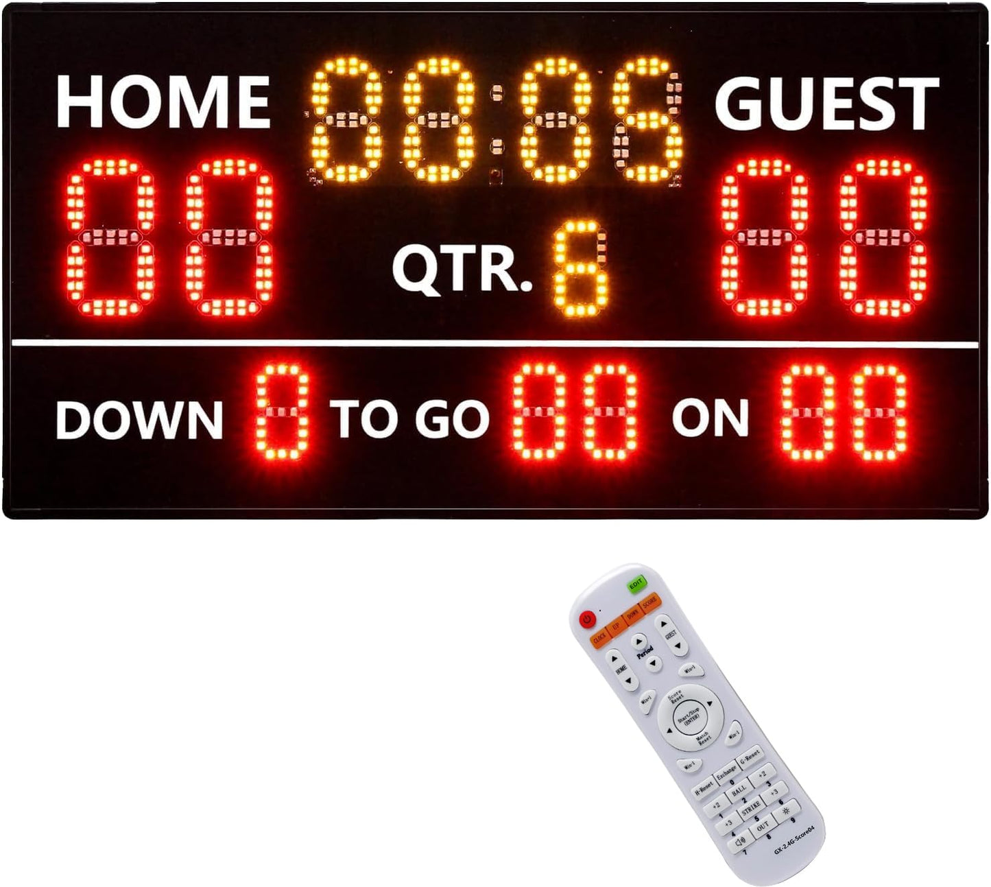 YZ LED Portable Football Scoreboard, Rechargeable Wireless Digital Scoreboard with Remote