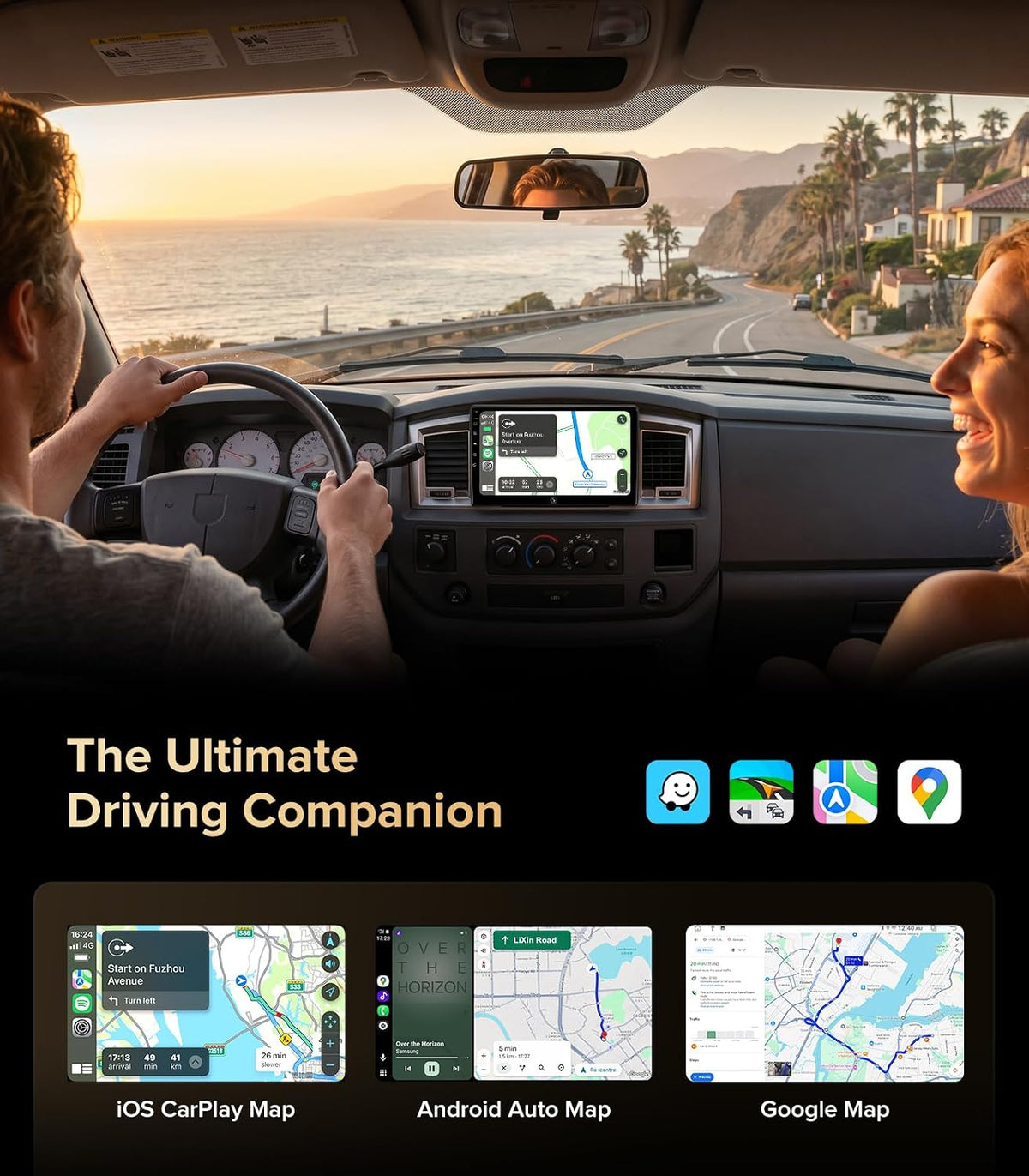 Carplay Radio for 06-12 Dodge Ram 1500/2500/3500 & 05-08 Durango | 07-18 Jeep Wrangler,4G+64G,Wireless CarPlay Android Auto Mirroring,Android 13,BT 5.4,FM/AM,GPS,AUX,1080P Cam, Retain OEM SWC