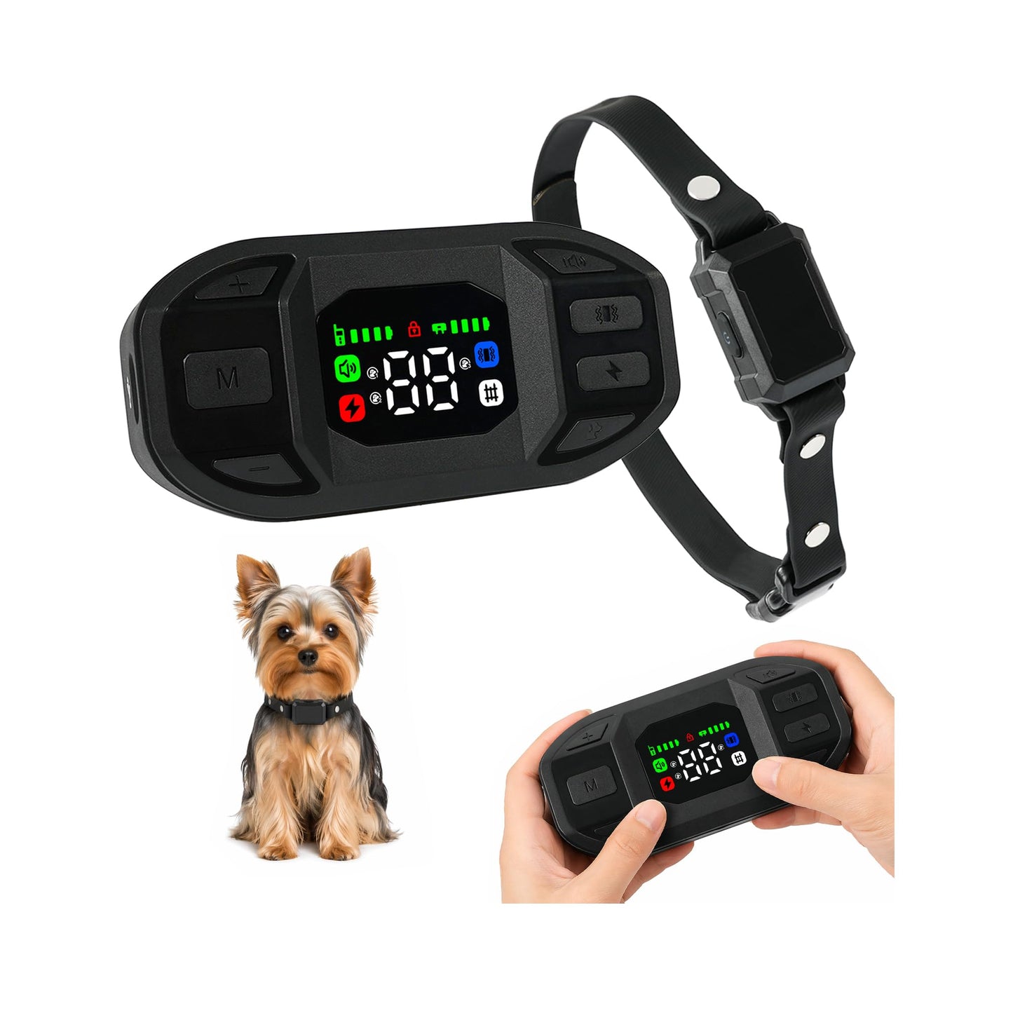 2-in-1 Wireless Dog Fence & Training Collar,300M Range,16 Boundary Levels,Rechargeable Collar with Beep,Vibration & Gentle Static Guidance,IPX6 Waterproof for Small Medium Large Dogs
