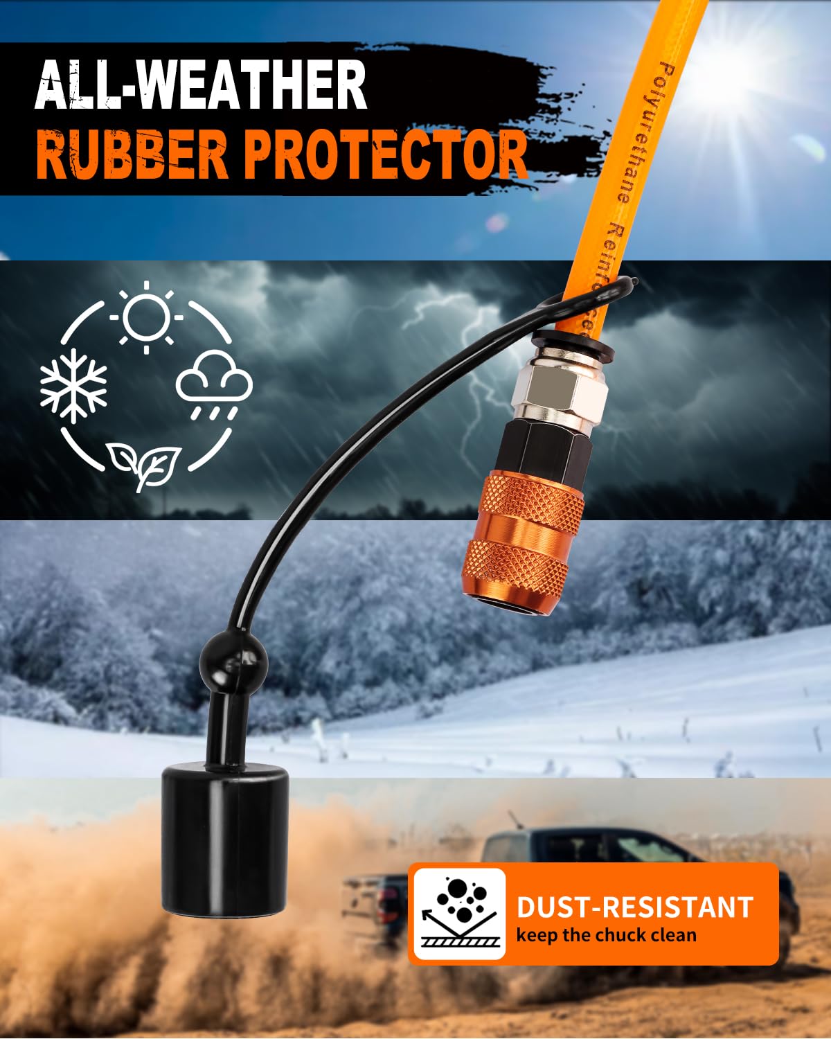 METOWARE 4 Tire Inflation & Deflation System with Digital Gauge, Air Up Down Kit for Truck SUV Off-Road, 4-Wheel Inflation All at Once, Fits Up to 255" Wheelbase, Leak-Free Design, Manual Bleed Valve