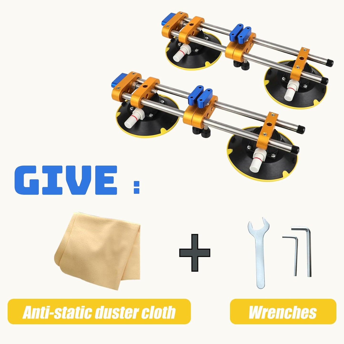 2 Pack Seamless Seam Setter with 6 inch Vacuum Suction Cups, Granite Seam Setter for Countertop Joining & Leveling, Seam Joiner for Stone,