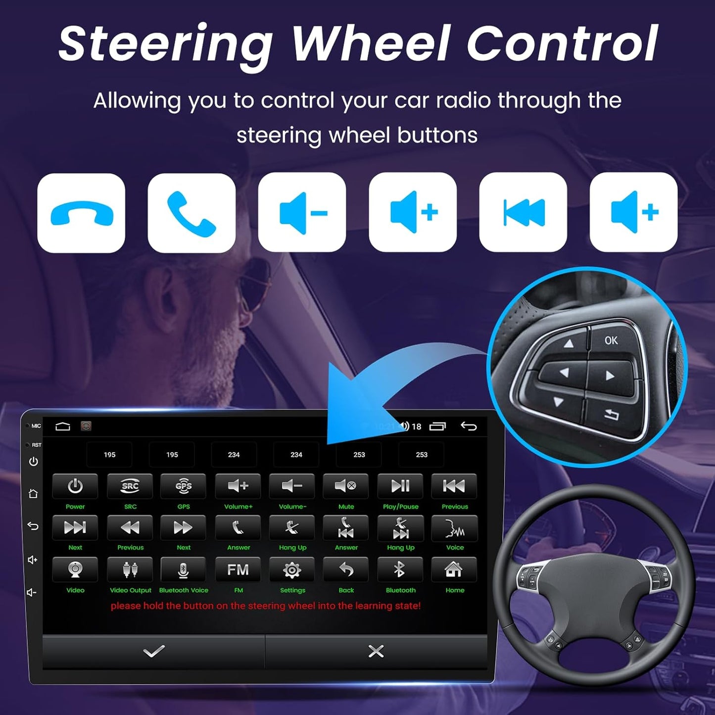 4Core 64ROM Car Radio for Toyota 4Runner 2003-2009,for Tundra 2003-2006,for Sequoia 2003-2007 Stereo Wireless CarPlay Android Auto 7in HD IPS Touchscreen GPS Bluetooth 5.0 Bakcup Camera 5G WiFi 4Core 2G RAM + 64G ROM 7 Inches