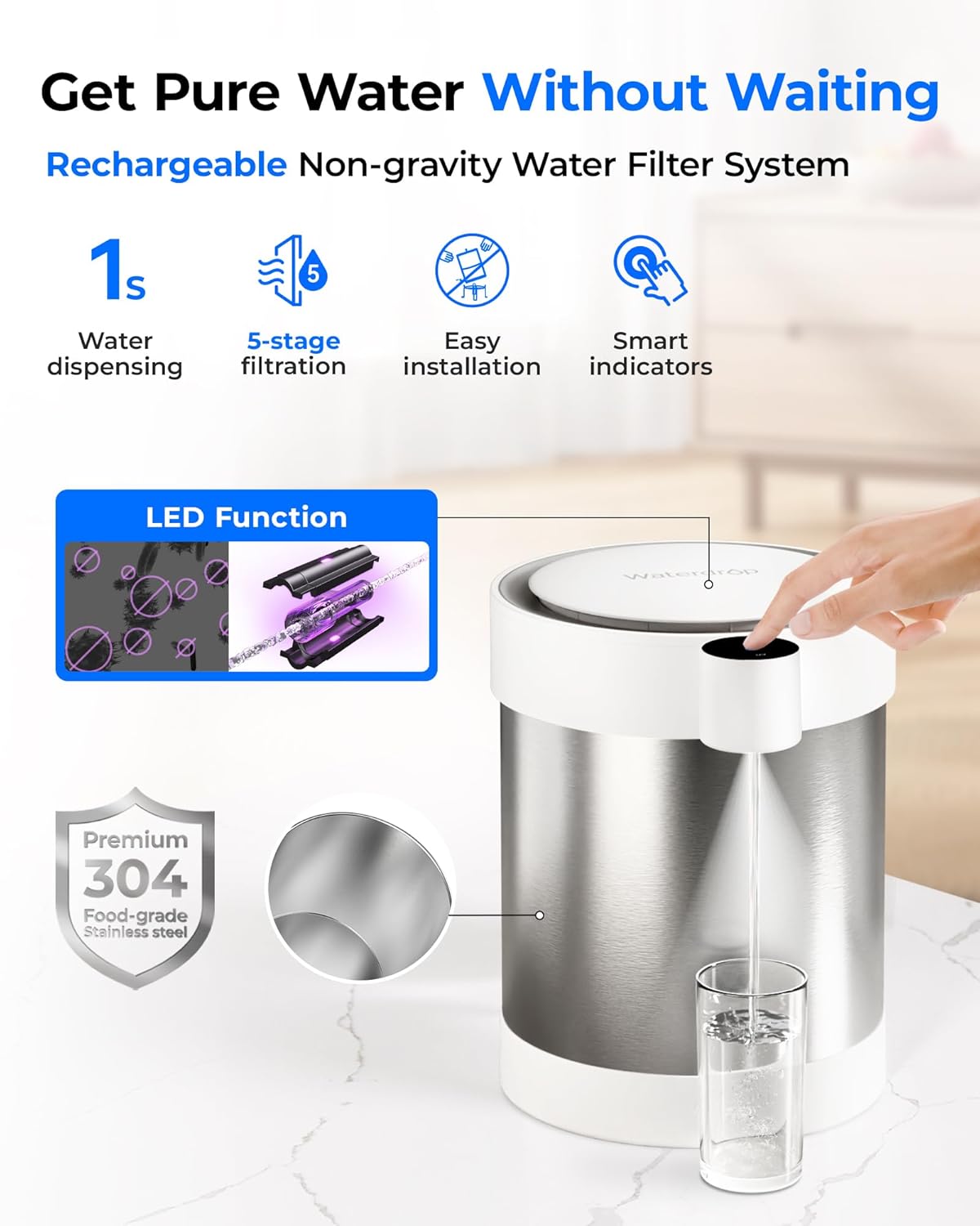 Waterdrop Instant Non-Gravity Water Filter System