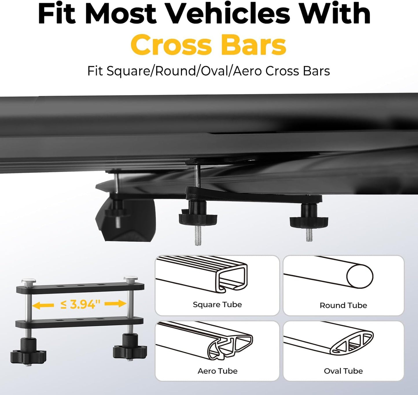 BougeRV 2.0 Anti-Rust Aluminum Roof Basket 47''x40''x8'',Lightweight & 150LBS Load Capacity Roof Rack Basket, Universal Rooftop Basket with Black Matte Coating, Fit for SUV,Truck,Cars with Cross Bars