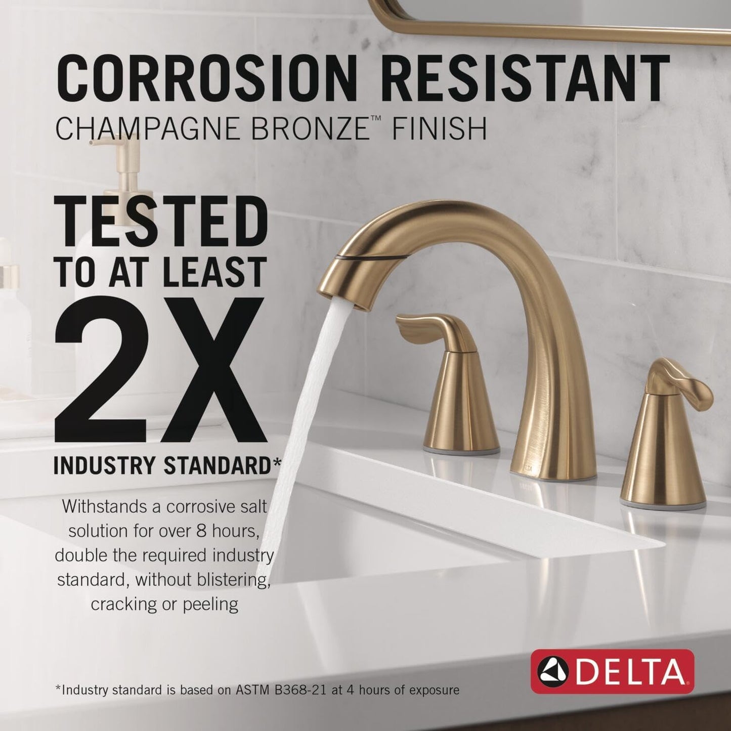 Faucet Arvo Pull-Down Widespread Bathroom Faucet, Gold Bathroom Sink Faucet, Bathroom Faucet with Pull Out Sprayer, 3-Hole Bathroom Faucet, Champa