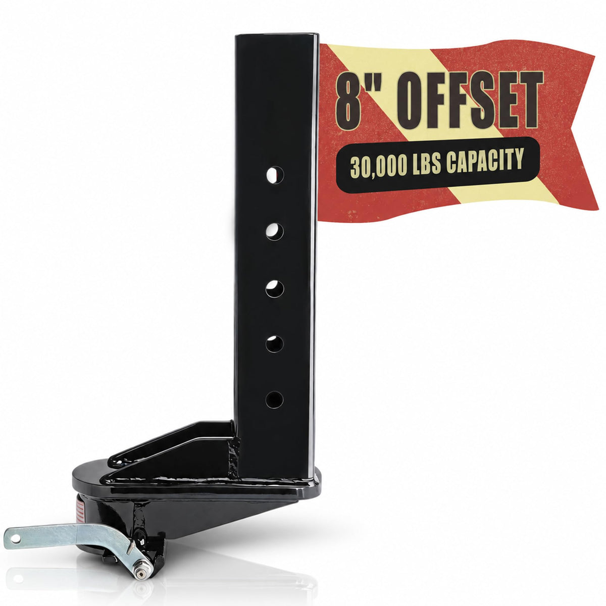 30K Adjustable 8 Inch Offset Gooseneck Trailer Coupler Square