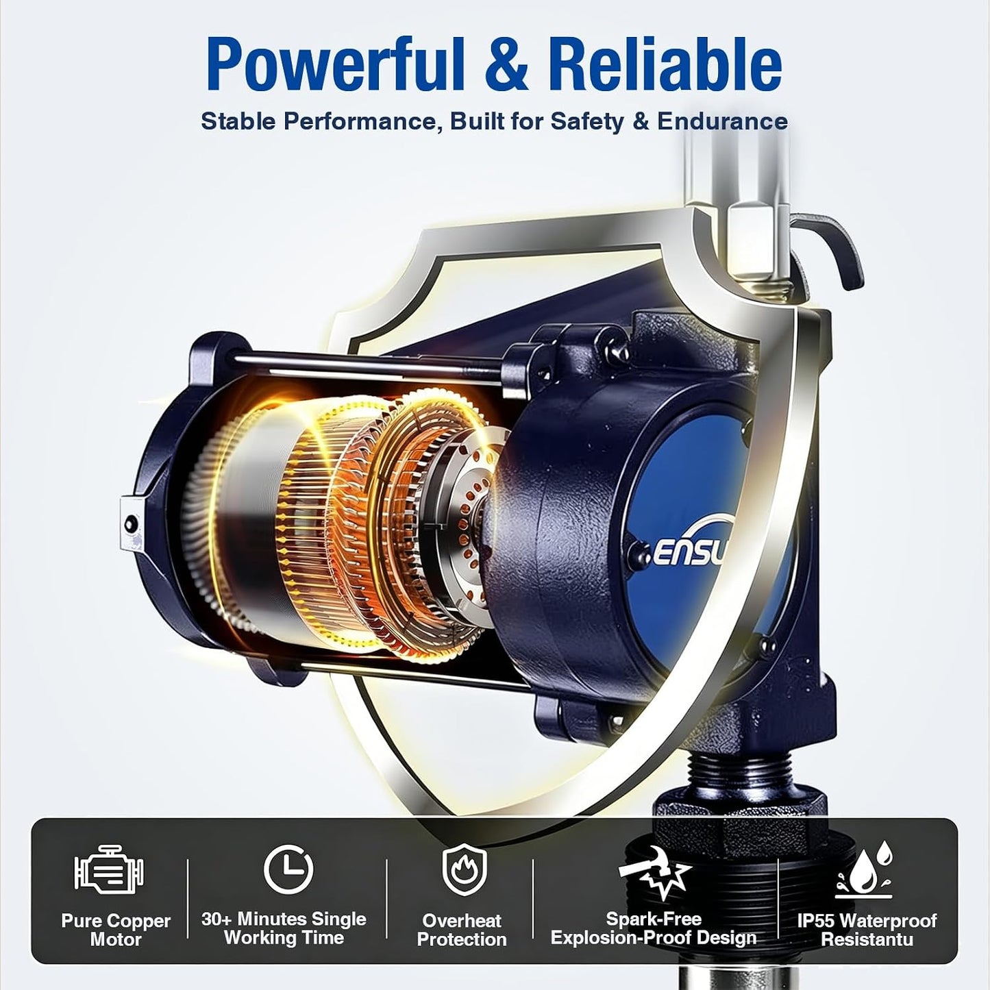 12V Fuel Transfer Pump 15 GPM, Diesel Transfer Pump 12 Volt with High Flow Manual Nozzle, Hose & Filter, Electric Gasoline Transfer Pump Kit for Fuel Tank, Gasoline, Diesel, Kerosene