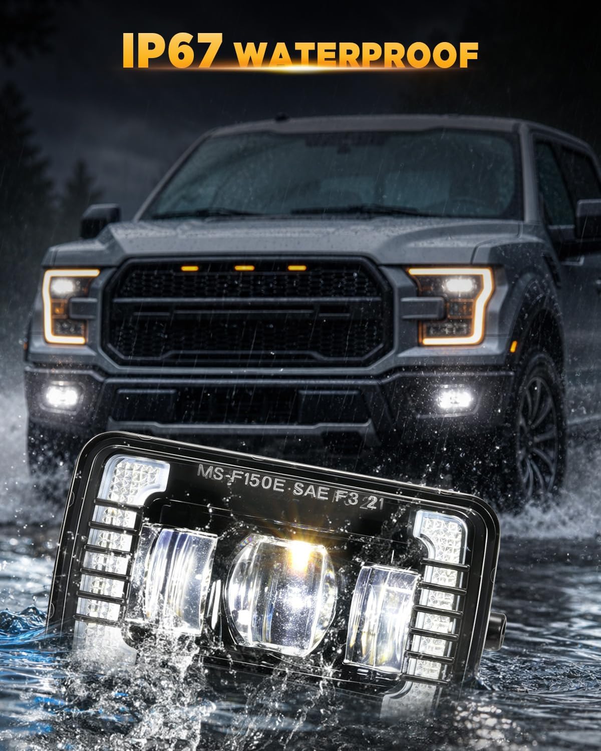Auxbeam Upgarded LED Fog Lights With White DRL, 4 Inch Fog Lights for Ford F150 2015-2020 F250 F350 2017-2018, 36W 3600LM Bumper Fog Lamps Dot Approved, IP67 Waterproof, Pair, Black