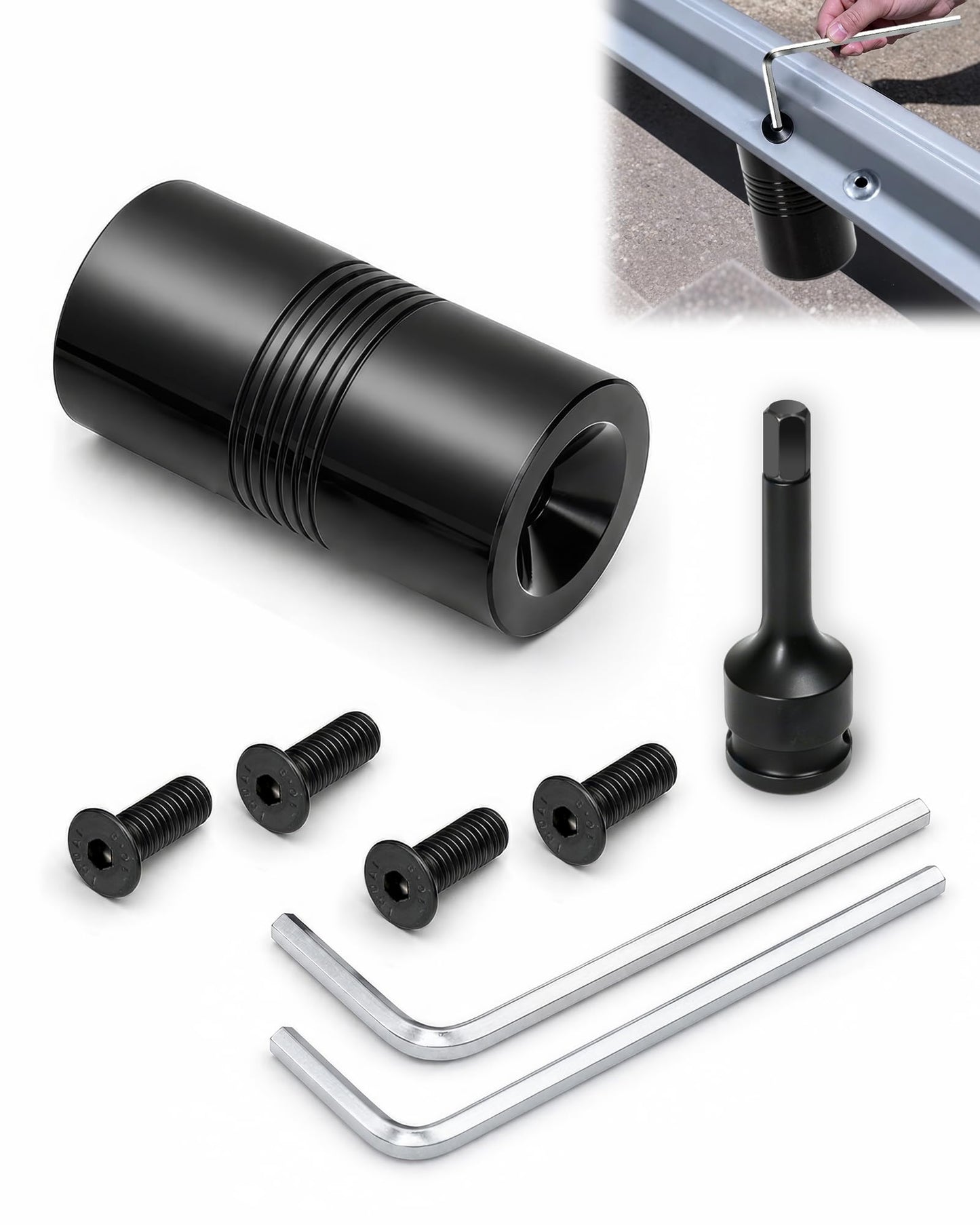 Door Frame Dimple Tool, Frame Dimpling Tool Designed for Creating Dimples, Punch Dimple Frame Tool Includes 2 Hex Wrenches, 1 3/8" Impact Socket, 4 Dimpling Screws