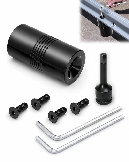 Door Frame Dimple Tool, Frame Dimpling Tool Designed for Creating Dimples, Punch Dimple Frame Tool Includes 2 Hex Wrenches, 1 3/8" Impact Socket, 4 Dimpling Screws